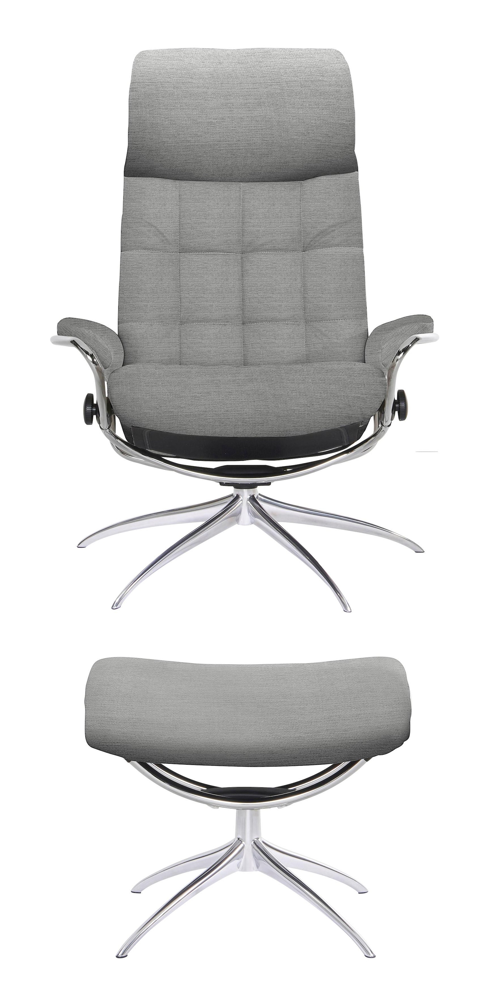 Stressless® Relaxsessel »London«, (Set, Relaxsessel mit Hocker), mit Hocker, High Back, mit Star Base, Gestell Chrom