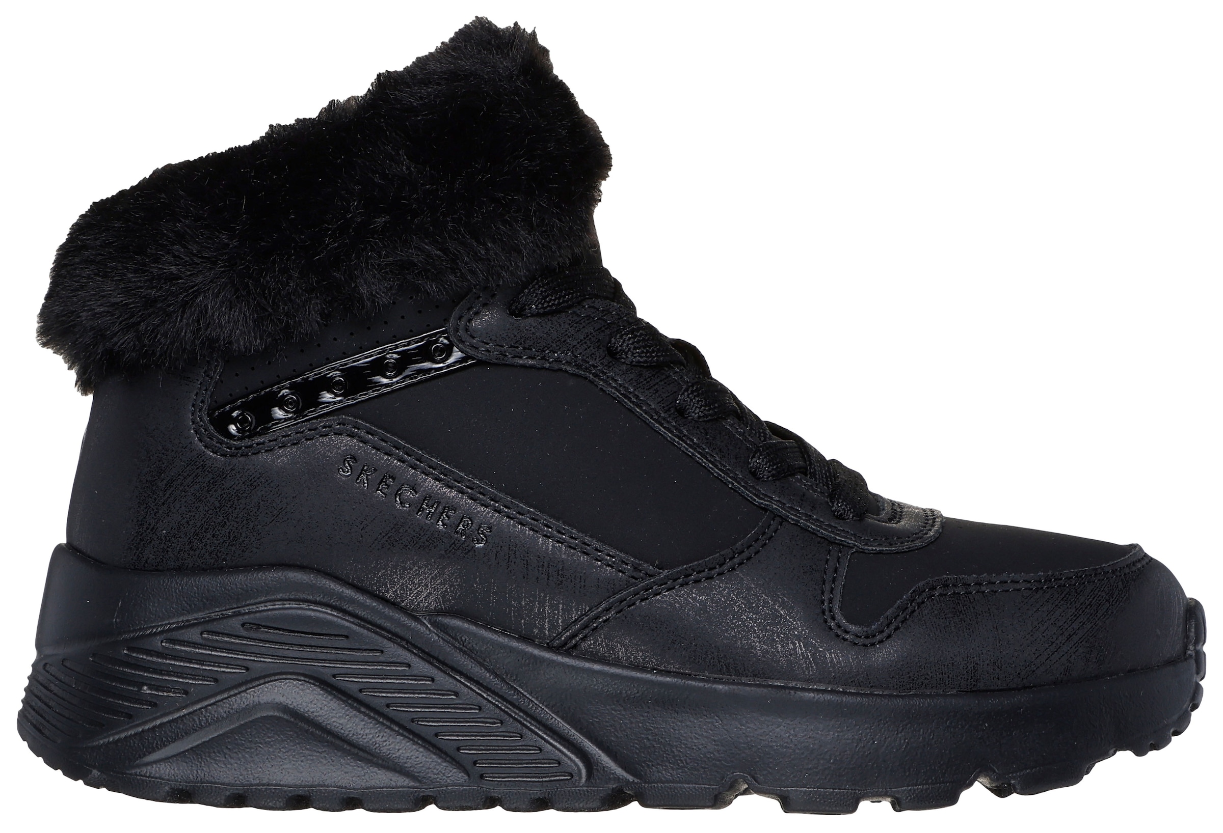 Skechers Kids Sneaker »Uno Lite - Comfurt Collar«, Schnürboots, Winterstiefel, High Top Sneaker mit wärmendem Futter