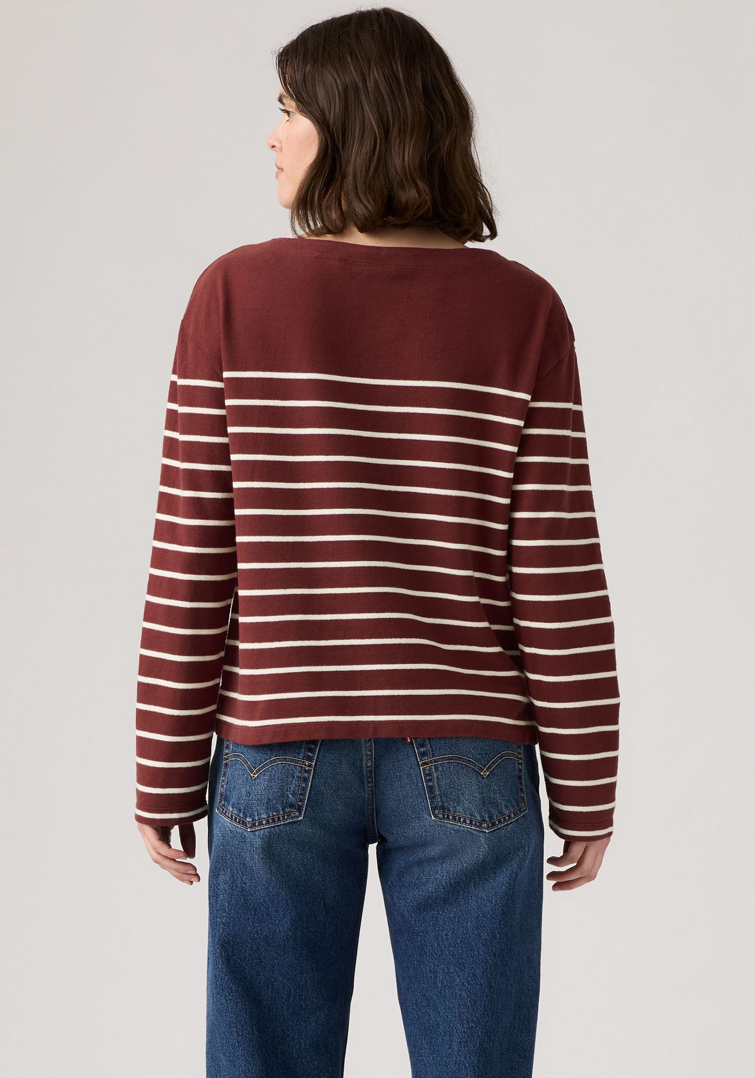 Thumbnail - Levis Langarmshirt "MARIN STRIPE TOP" Saum mit kurzen Seitenschlitzen