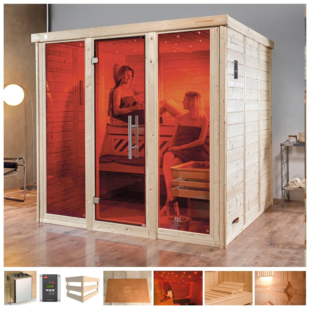 weka Sauna »Kemi Panorama«, 7,5 kW Ofen mit ext. Steuerung