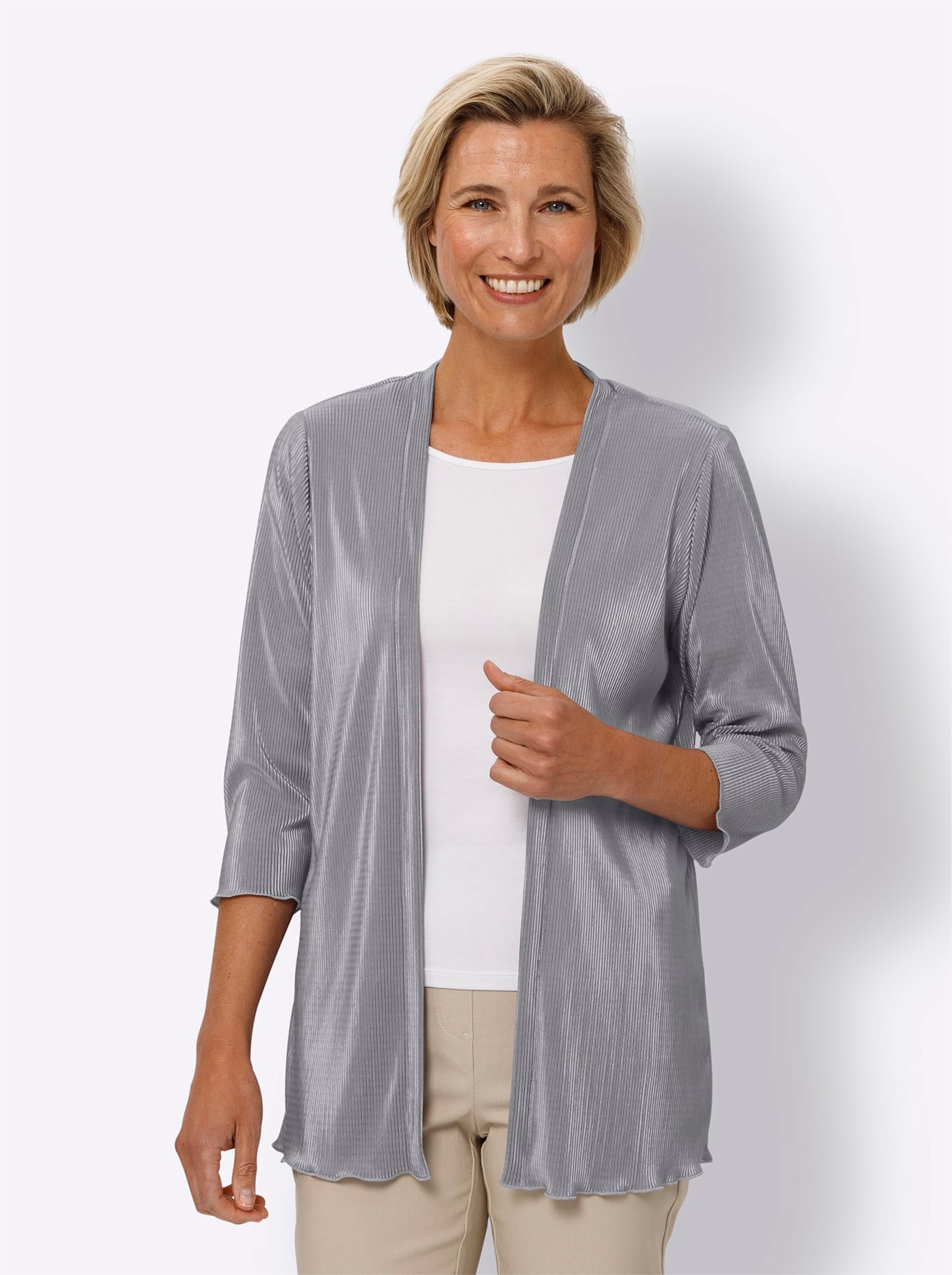 Classic Basics Shirtjacke »Plissee-Shirtjacke«, (1 tlg.)