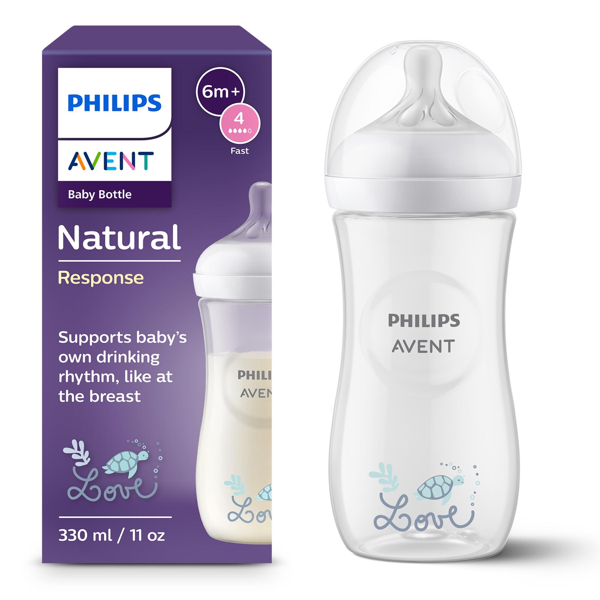 PHILIPS AVENT Baby Babyflasche "Natural Response Babyflasche", 330ml, transparent, Polypropylen (PP), Silikon, H:16,6cm, Trinkflaschen, 330 ml, ab