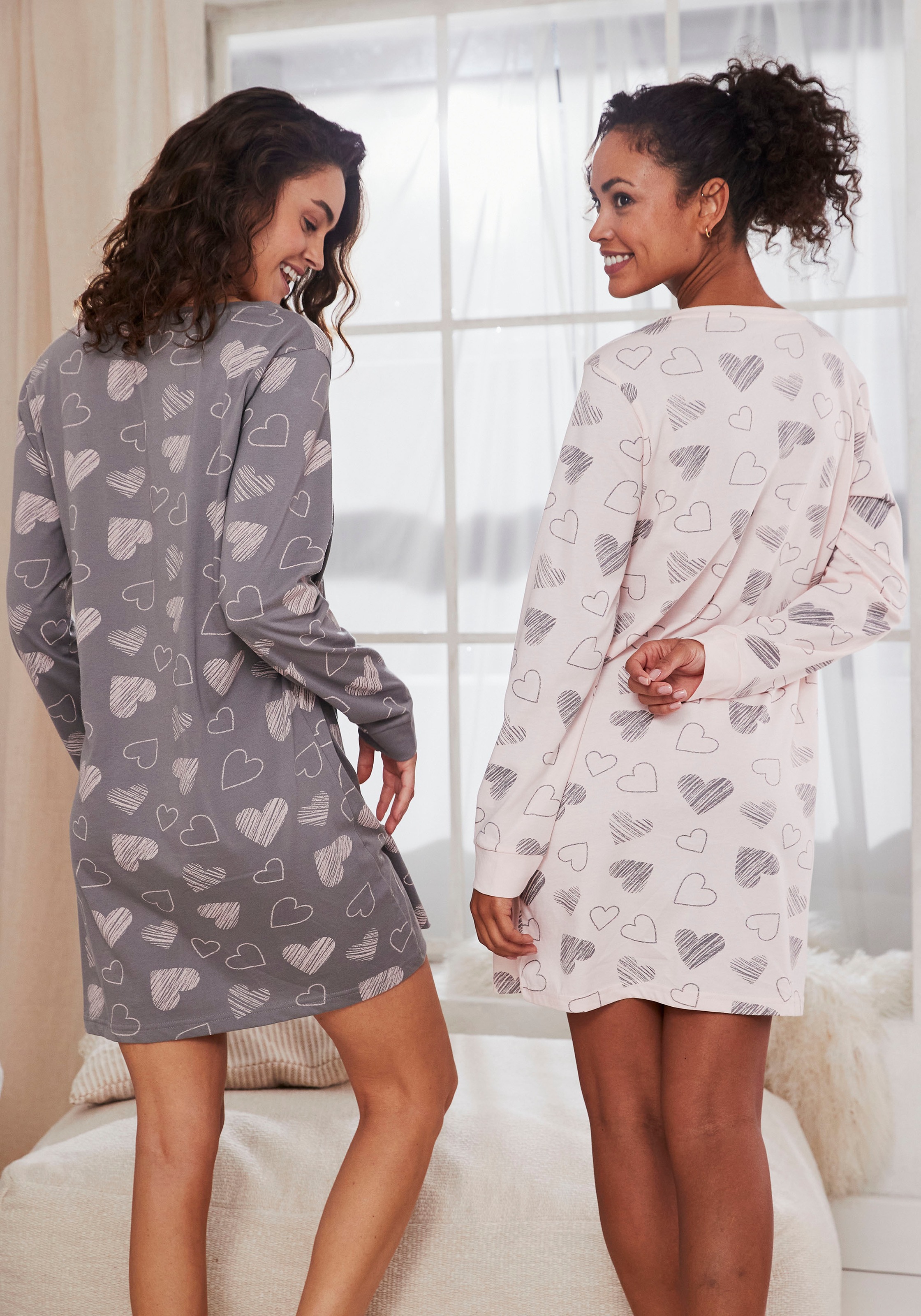 Thumbnail - Vivance Dreams Nachthemd 2er Pack, mit süßem Herzprint