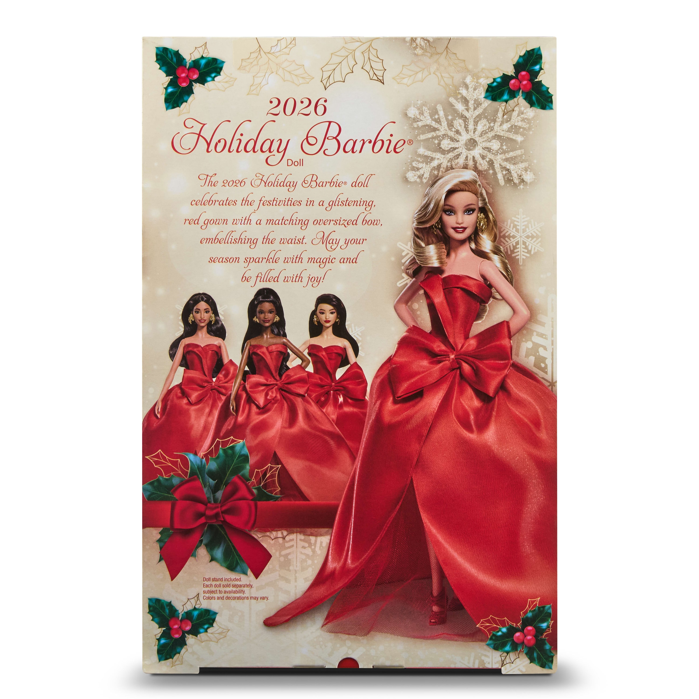 Barbie Anziehpuppe »Holiday Barbie blond mit rotem Kleid« Sammlerpuppe