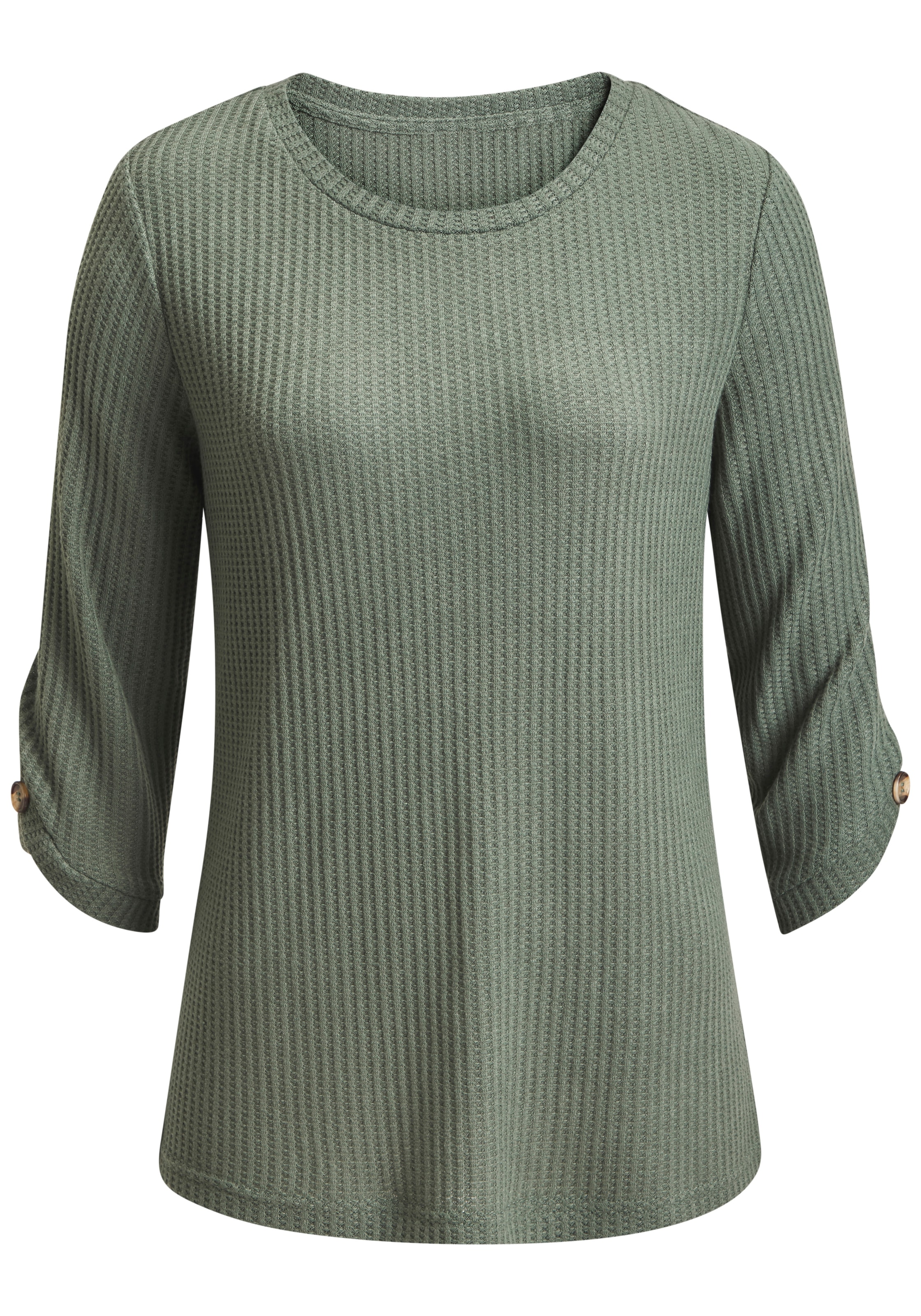 LASCANA 3/4-Arm-Shirt "mit Knopfdetail" aus weicher Piqué-Qualität günstig online kaufen