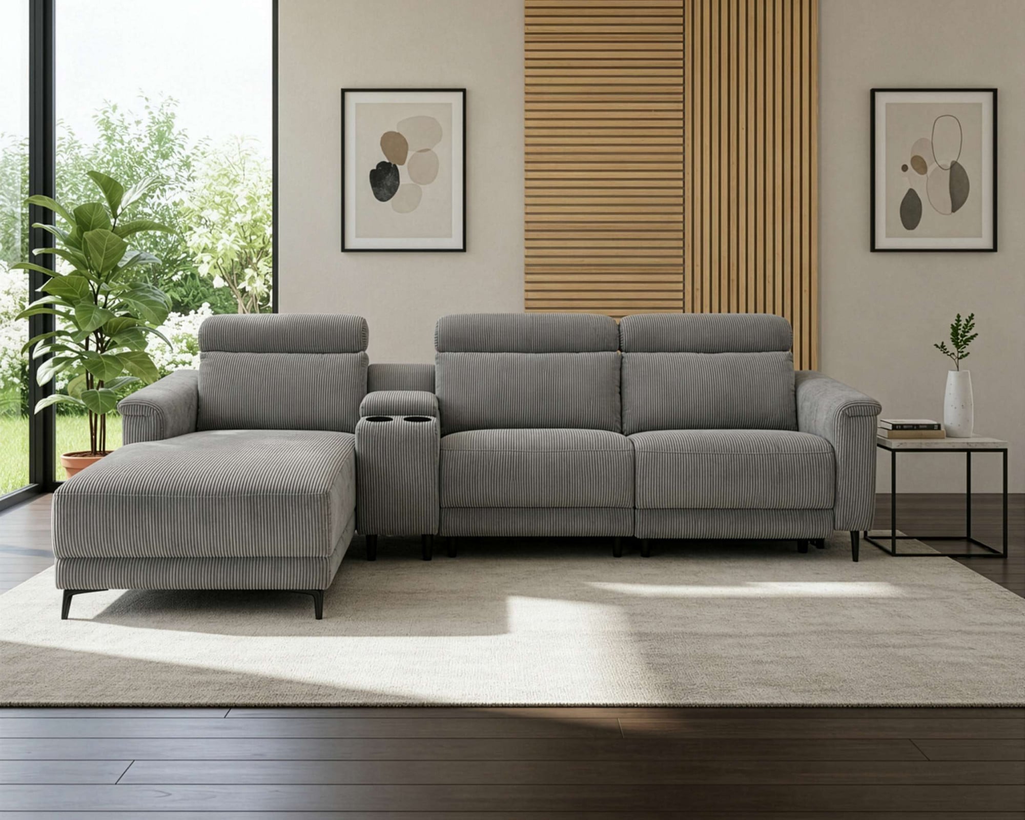 OTTO home Ecksofa »LUND Kinosofa, L-Form, 298cm, man./elektr. Relaxfunktion (mit USB-A/C)« USB-A/C bei elektr.Variante, Kopfteilverstellg/Getränkehalter/Staufach