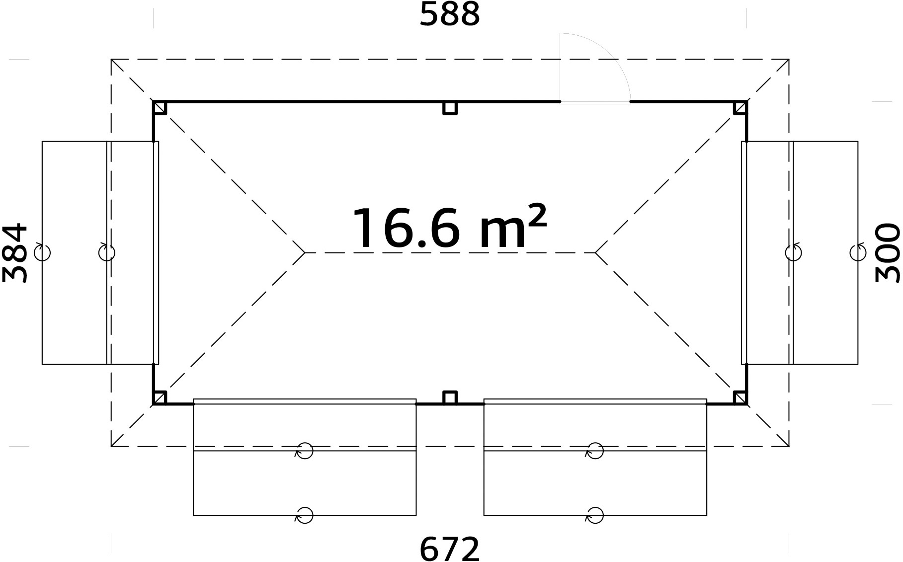 Palmako Holzpavillon »Bianca 16,6 m² Set 112« BxTxH: 672x384x319 cm