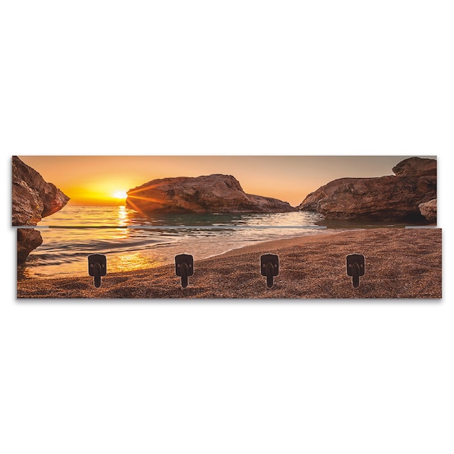 Artland Garderobenleiste »Sonnenuntergang und Strand«, teilmontiert | BAUR