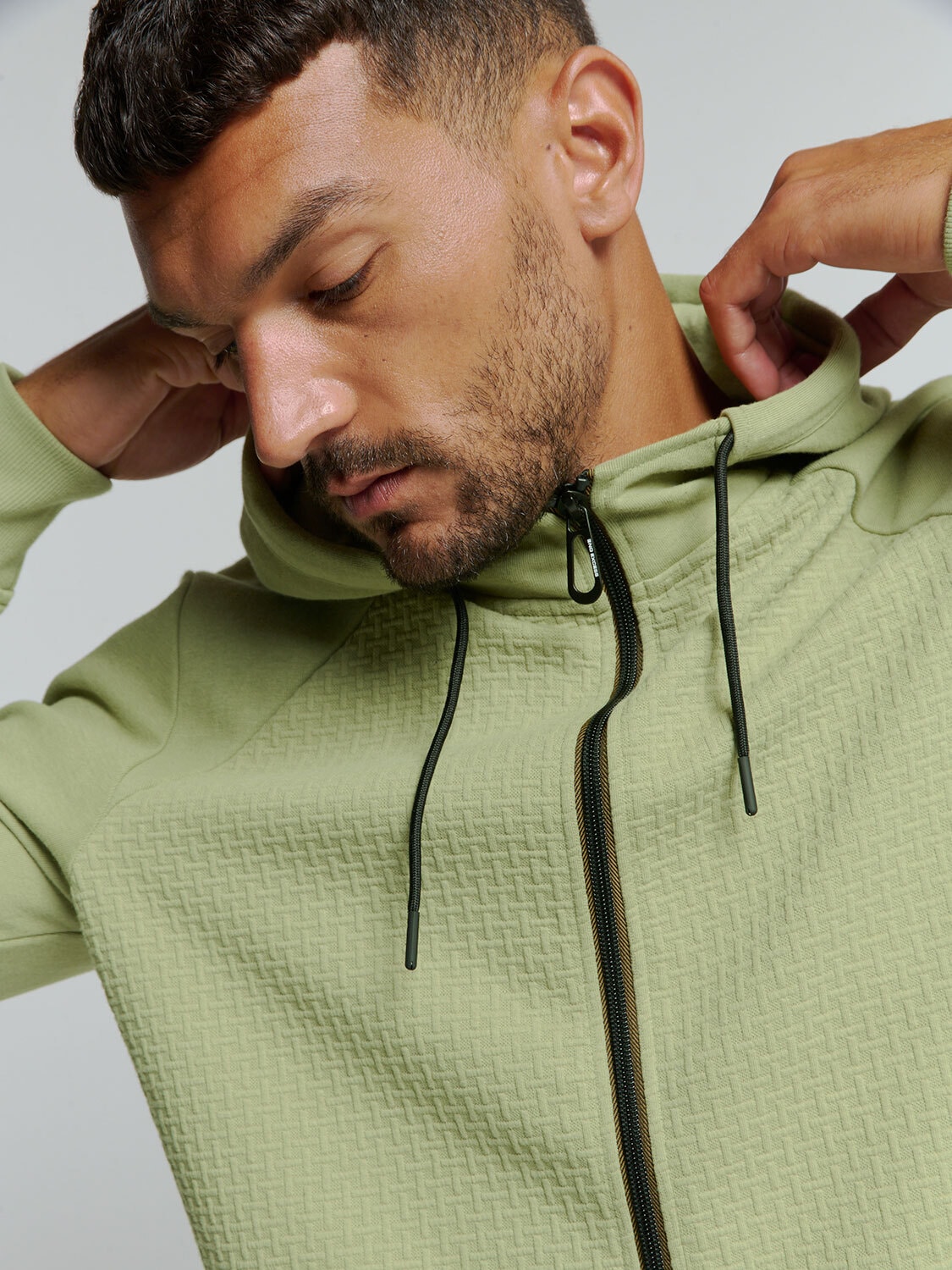 NO EXCESS Sweater »No Excess Jacquard-Kapuzenweste Pullover«