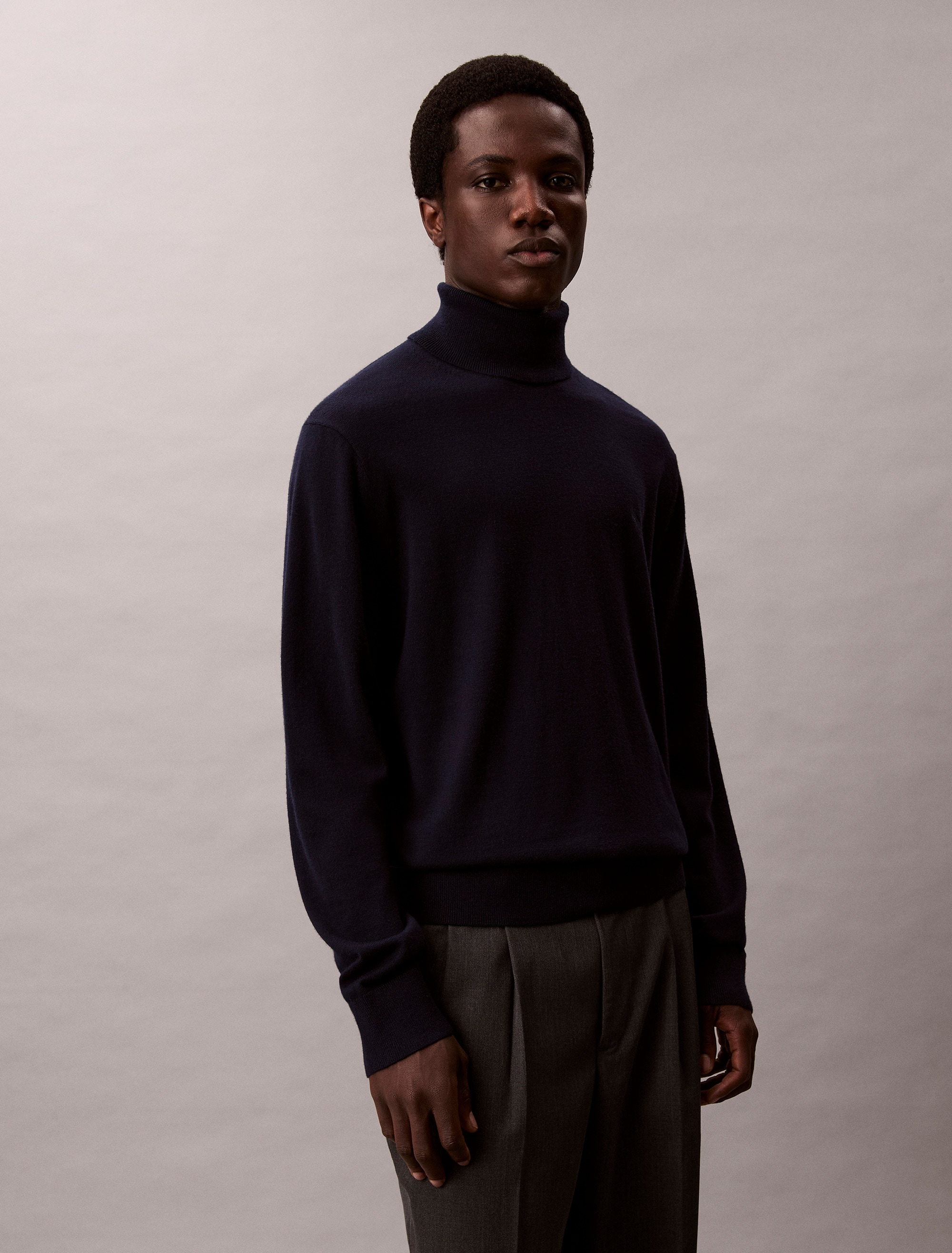 Calvin Klein Rollkragenpullover "LS 100% MERINO T-NECK 14GG", Mit Rundhalsa günstig online kaufen