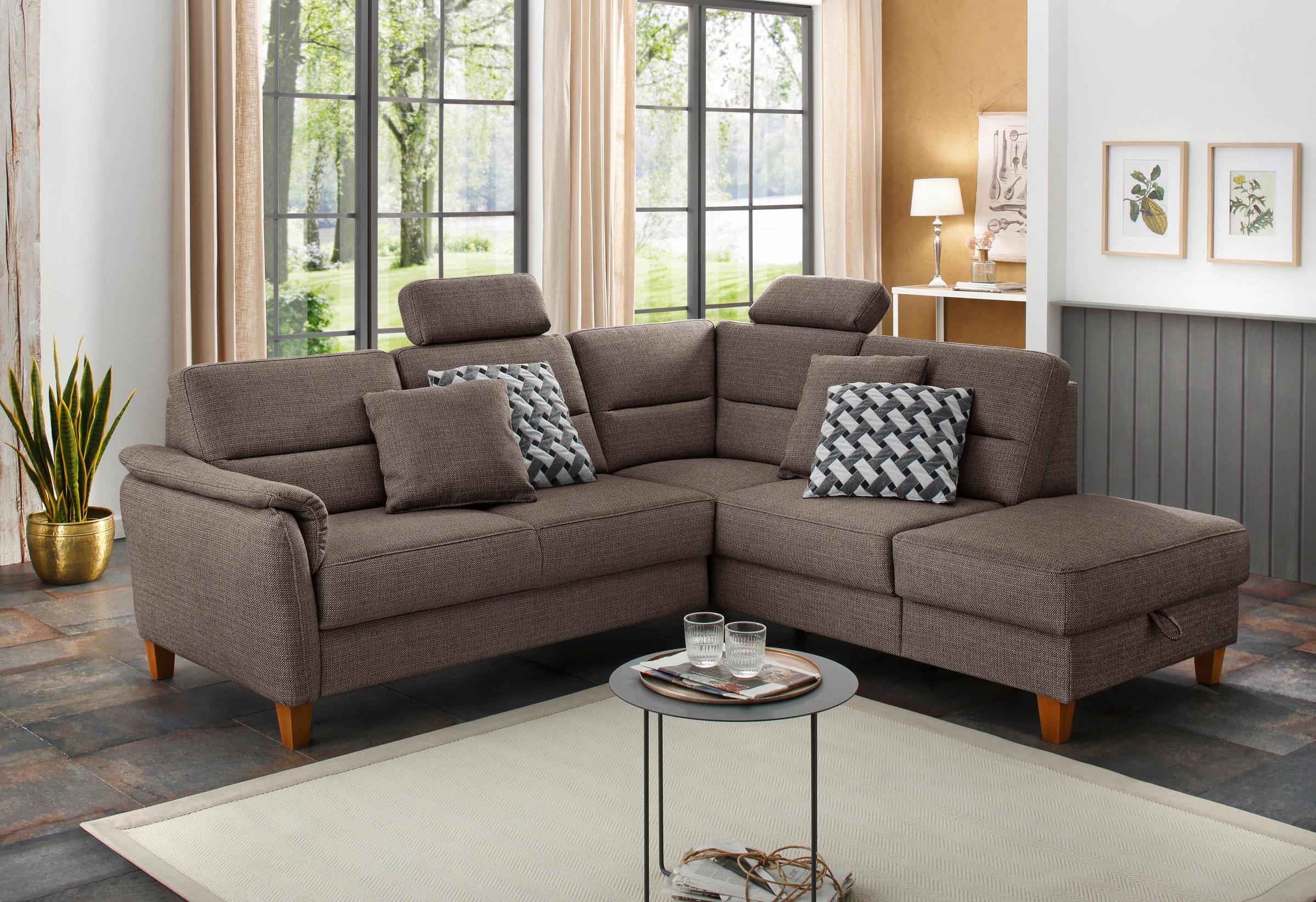 Home affaire Ecksofa "Palmera L-Form, B: 236 cm" optional Bettfunktion & Be günstig online kaufen