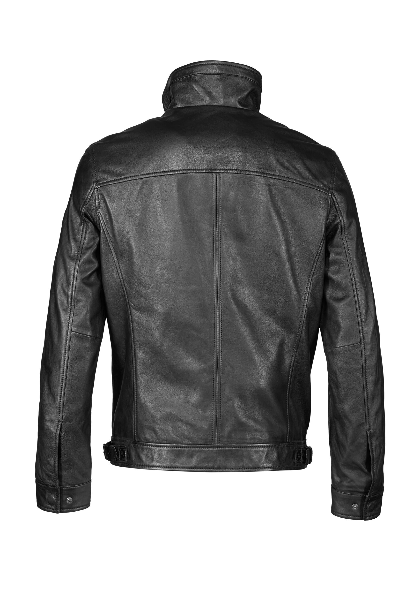 bugatti Lederjacke »BUALEXIO« ohne Kapuze mit Stehkragen