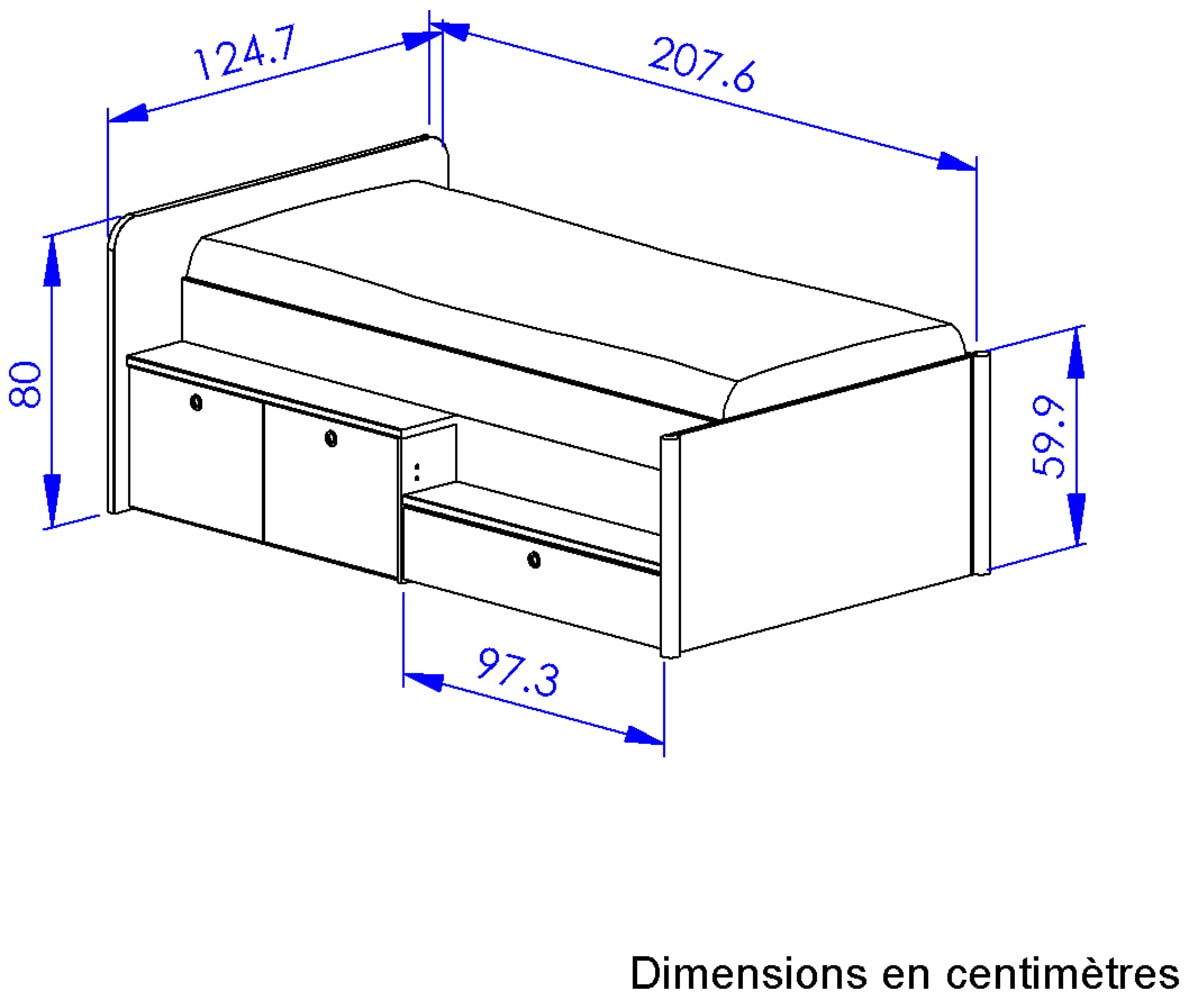 Gami Schlafzimmer-Set »Set 2 Tlg«, Bett mit viele Stauraum