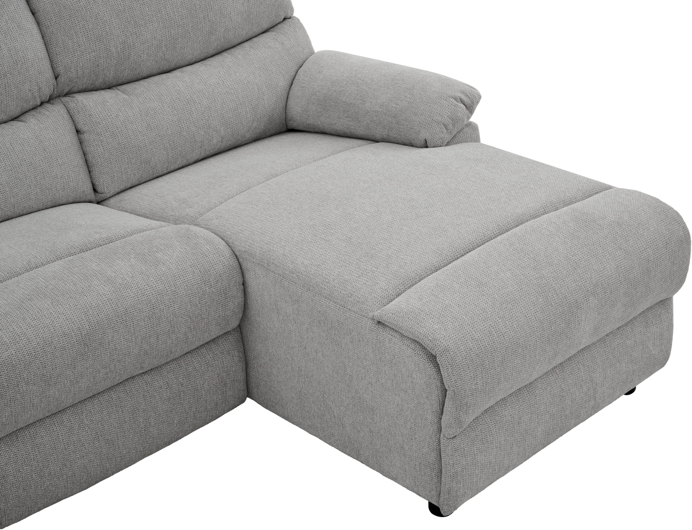 Home affaire Ecksofa »LANNOY, L-Form,  233cm, manuelle u. elektrische Funktion, mit USB A/C,« Liegefunktion 105°-150°, Federkern, Struktur fein