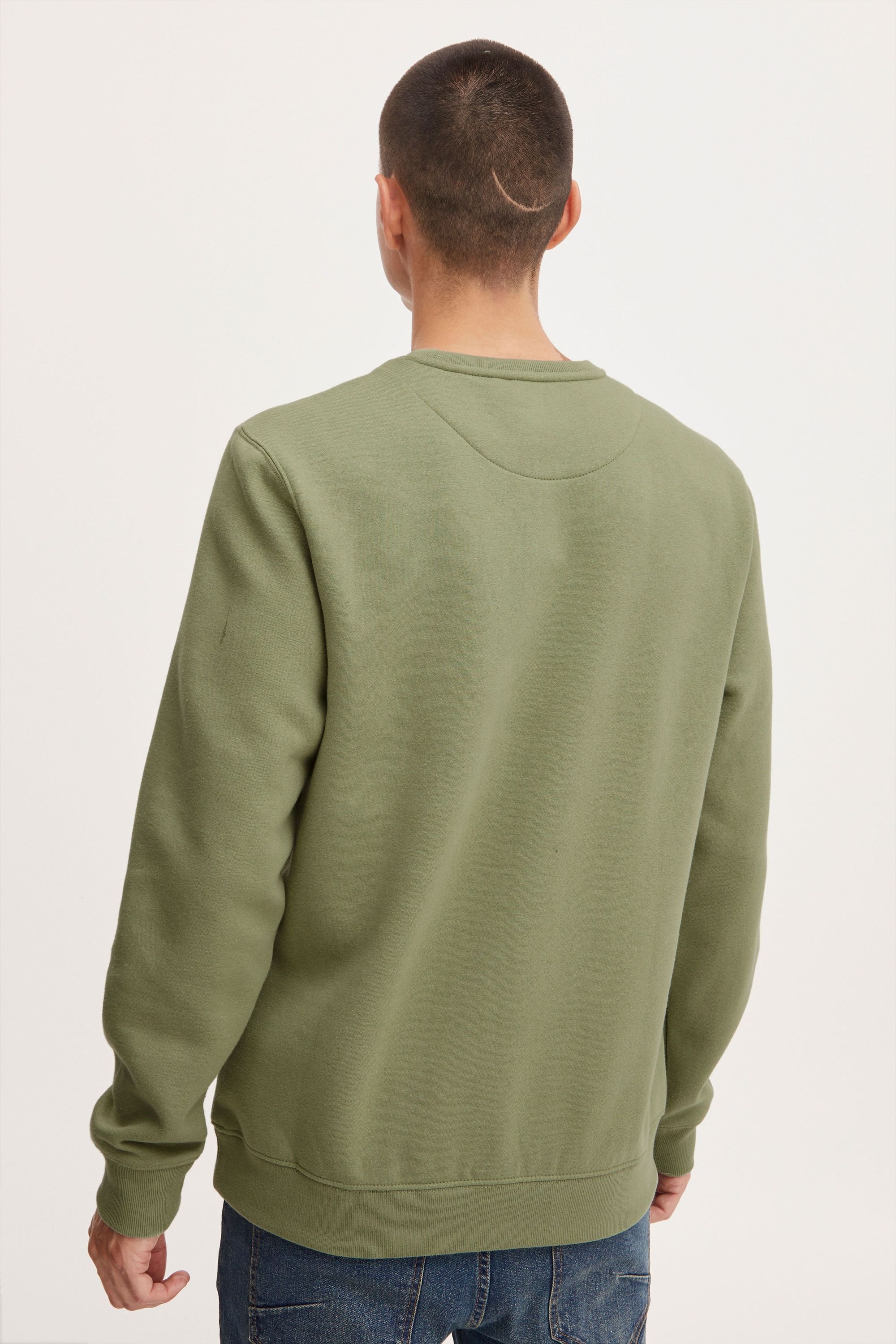 Rundhalspullover BLEND "BHDownton", Herren, Gr. XXL, oil grün, Sweatware, 50% Baumwolle, 50% Polyester, unifarben, regular fit normal, Rundhals, Pullover Rundhalspullover, Klassisches Sweatshirt mit Rundhalsausschnitt 6