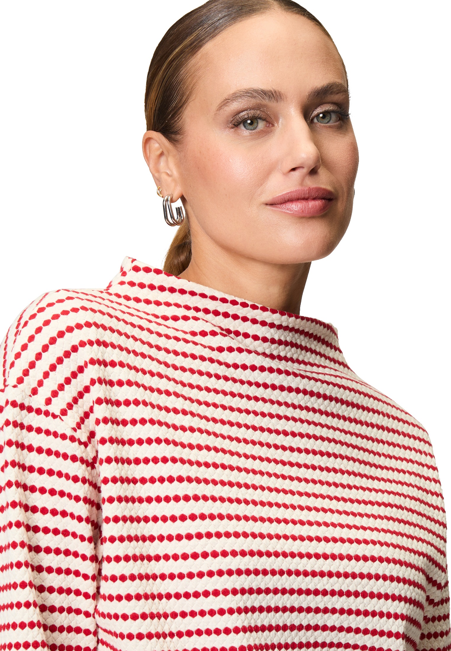 Zero Sweatshirt »zero Sweatshirt geringelt mit 3/4 Ärmel«, Plain/ohne Details