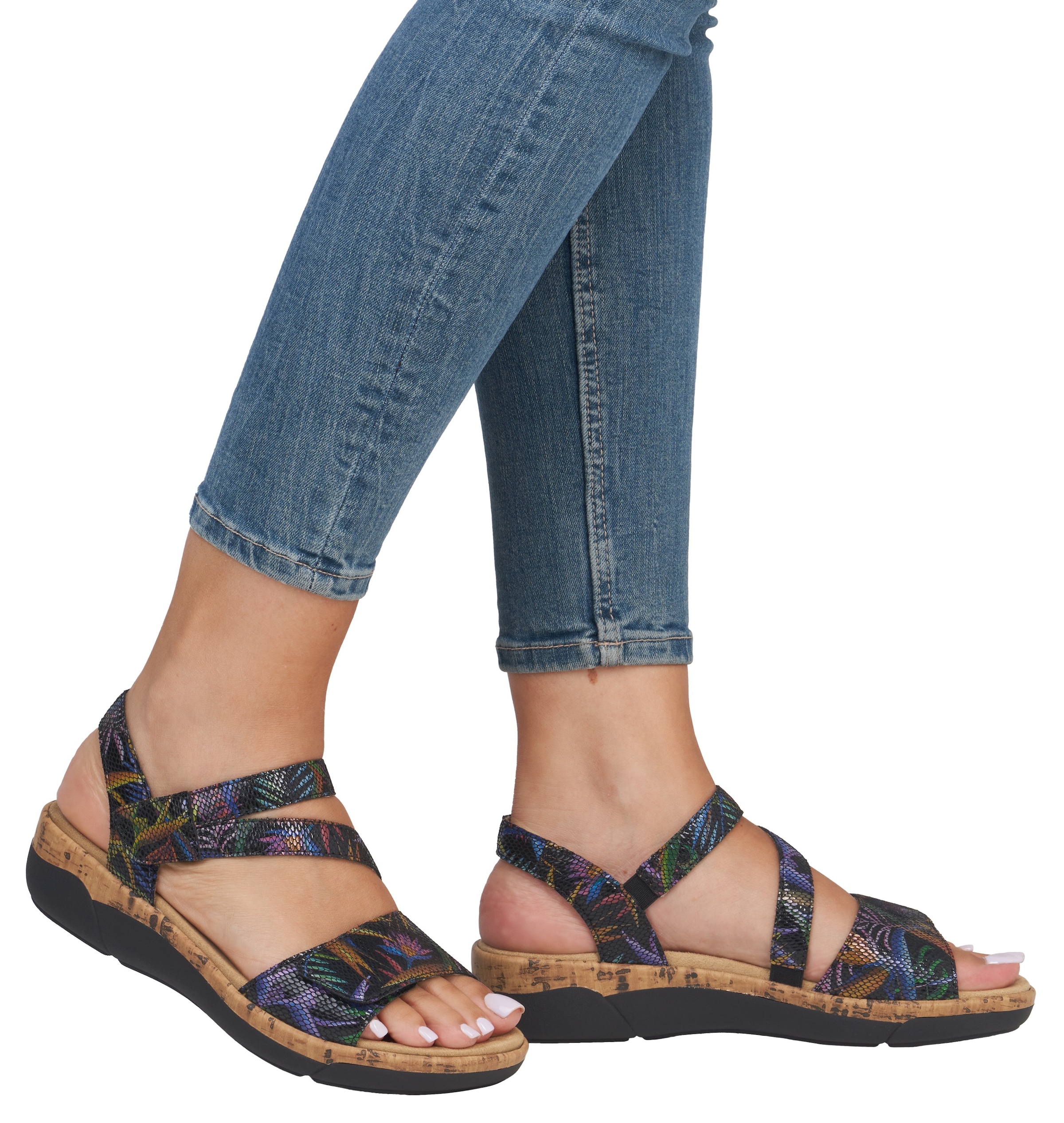 Remonte Keilsandalette, Sommerschuh, Klettschuh, Riemchensandale mit Softfußbett