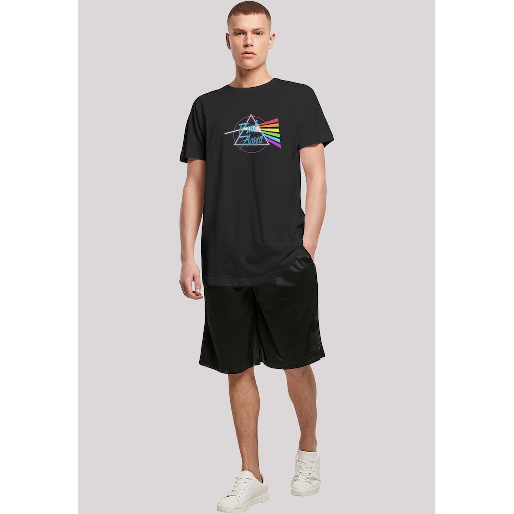 F4NT4STIC T-Shirt »Long Cut T-Shirt Pink Floyd Neon Dark Side Logo Rock Shirt«