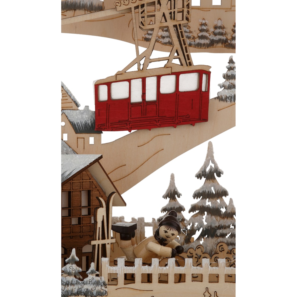 my home Schwibbogen »Podest und Seilbahn, Skihütte und Weihnachsmarkt, Weihnachtsdeko«