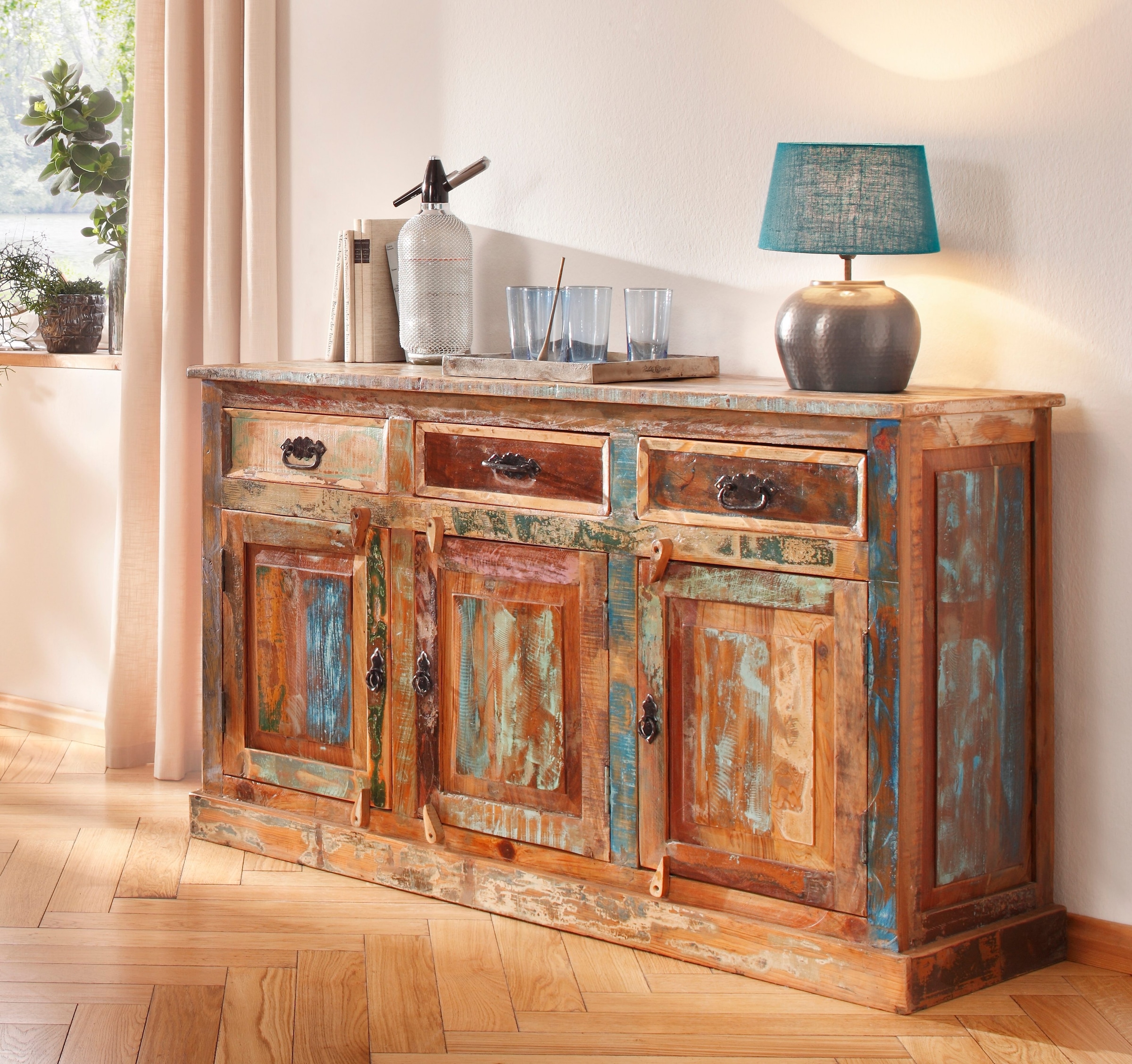 SIT Sideboard »Riverboat«, aus recyceltem Altholz, Breite 40 cm, Shabby Chic,  Vintage | BAUR