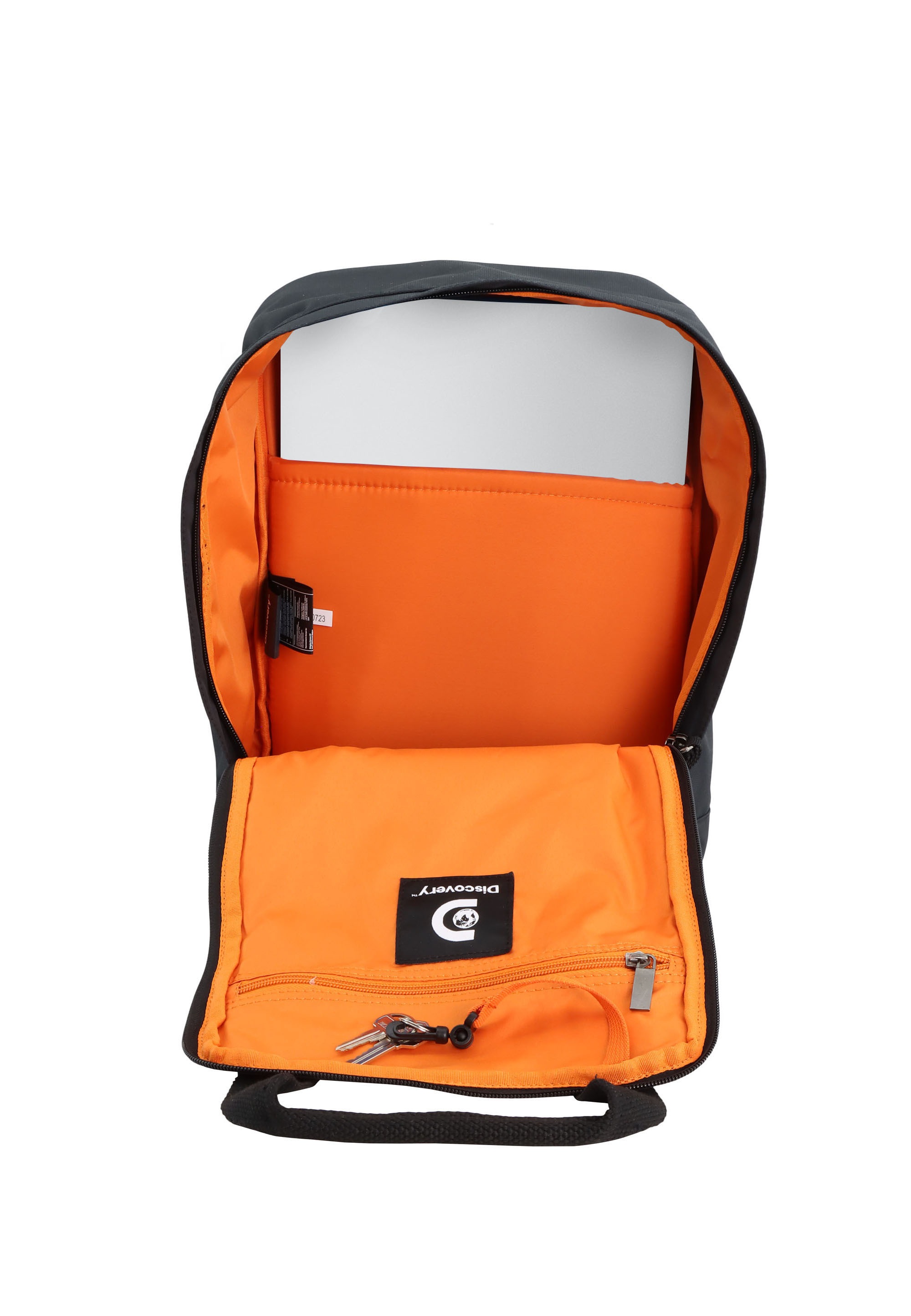 Wanderrucksack DISCOVERY "Cave", Gr. B/H/T: 13cm, schwarz, Kunstfaser, Rucksäcke, aus rPet Polyester-Material 6