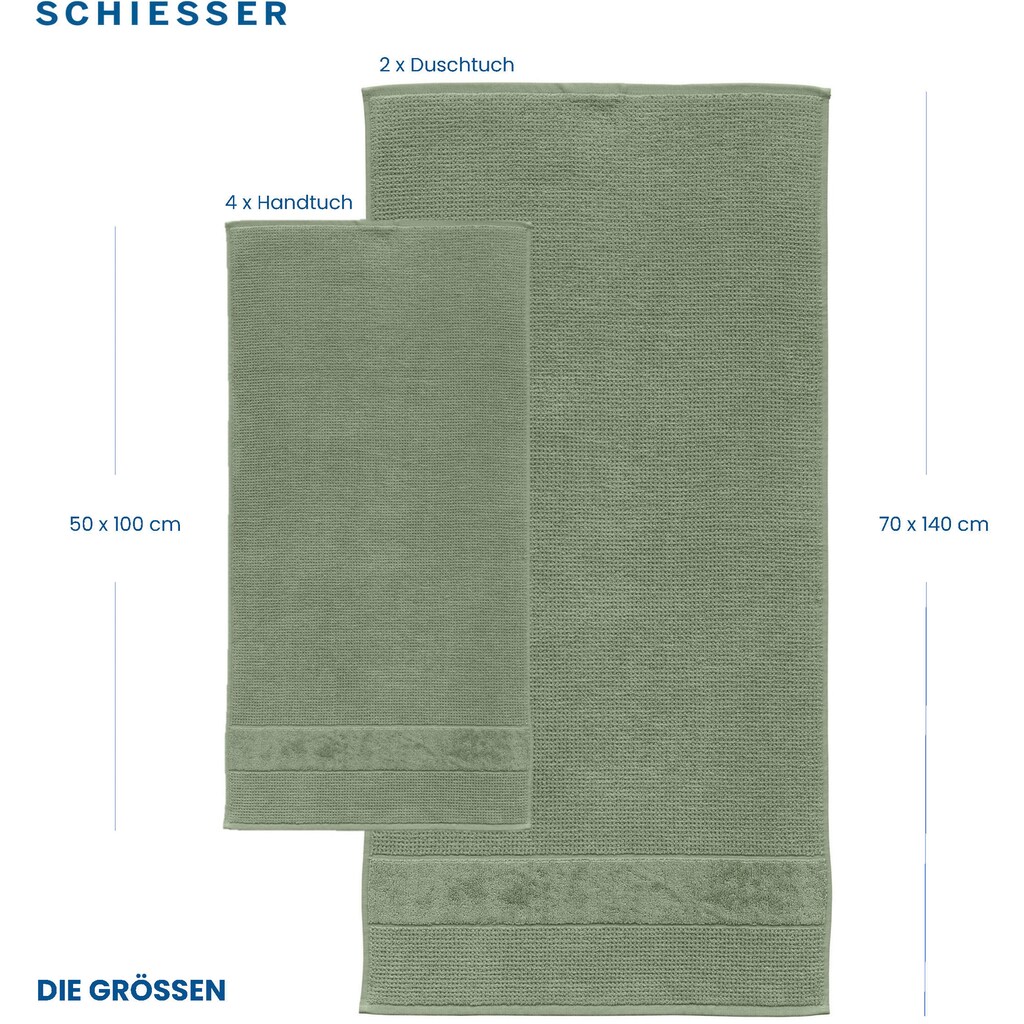 Schiesser Handtücher »Turin im 4er Set aus 100% Baumwolle«, (2 St.)