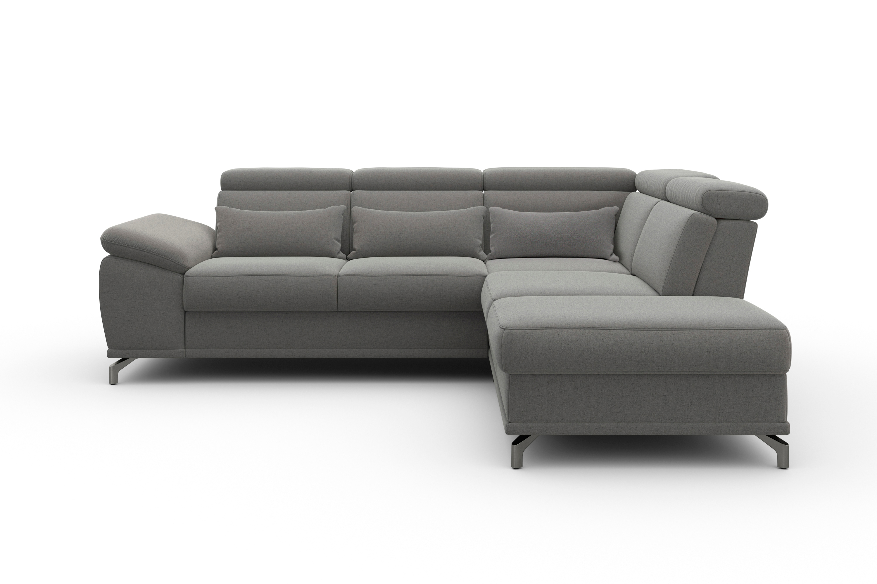 sit&more Ecksofa "Cabrio L-Form, B: 274 cm, mit Sitztiefen-, Arm- & Kopfteilverstellung" 3 Nierenkissen, Federkern, optional Schlaffunktion und Stauraum