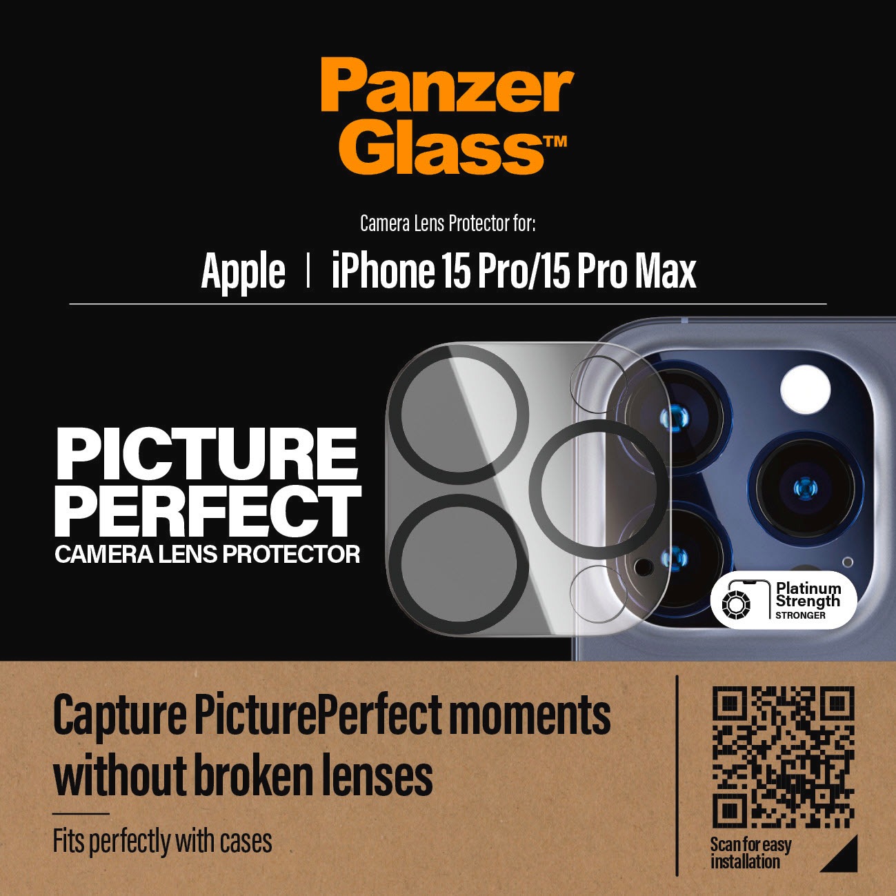 PanzerGlass Kameraschutzglas »PicturePerfect Camera Protector«, für iPhone 15 Pro-iPhone 15 Pro Max