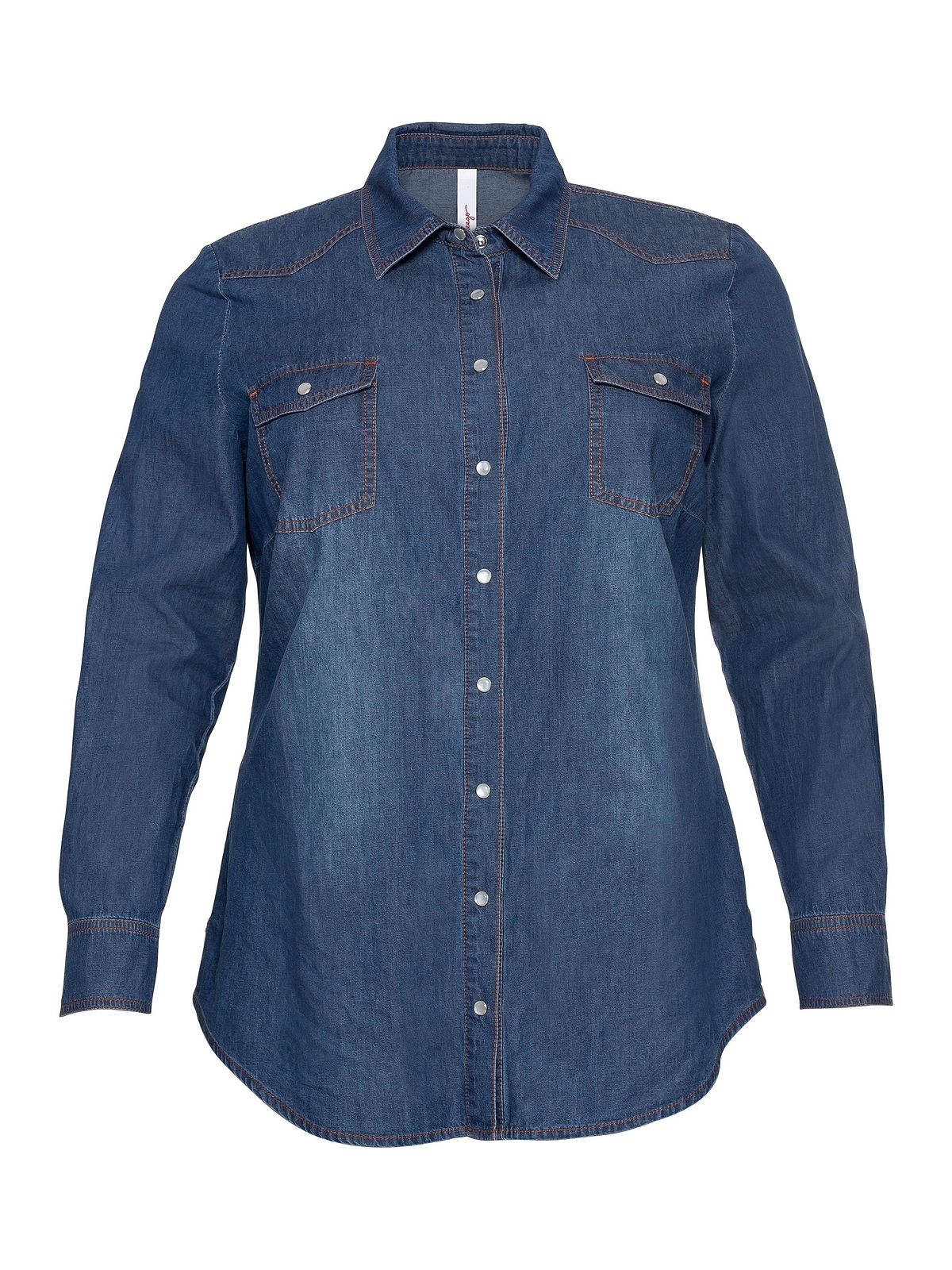 Sheego Jeansbluse »Große Größen«, mit Knopfleiste und Brusttaschen für  bestellen | BAUR