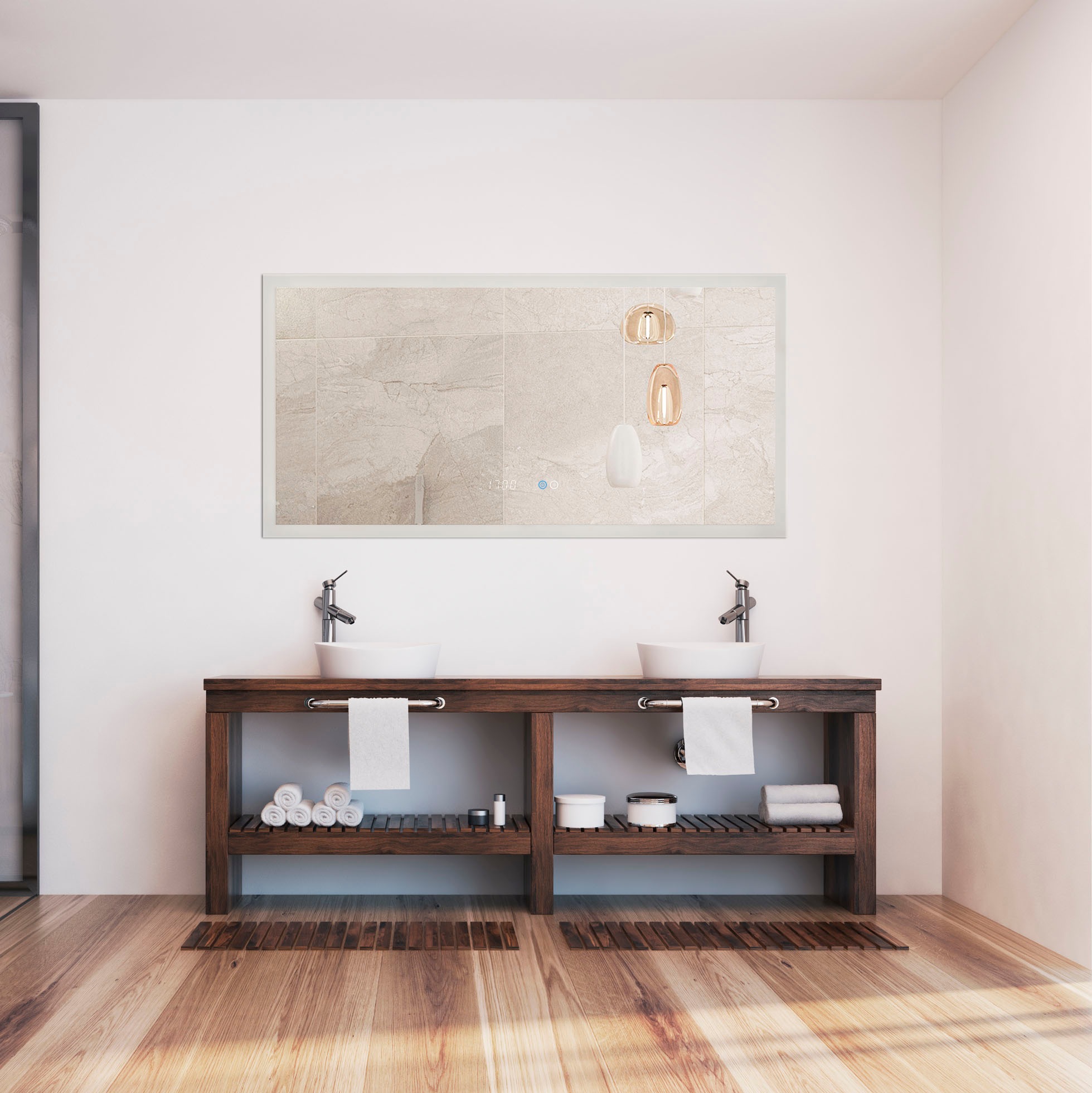 Paco Home Wandleuchte »BECKY« Neutralweiß LED Spiegel mit Beleuchtung Spiegellampe Touchschalter Lampe für Bad