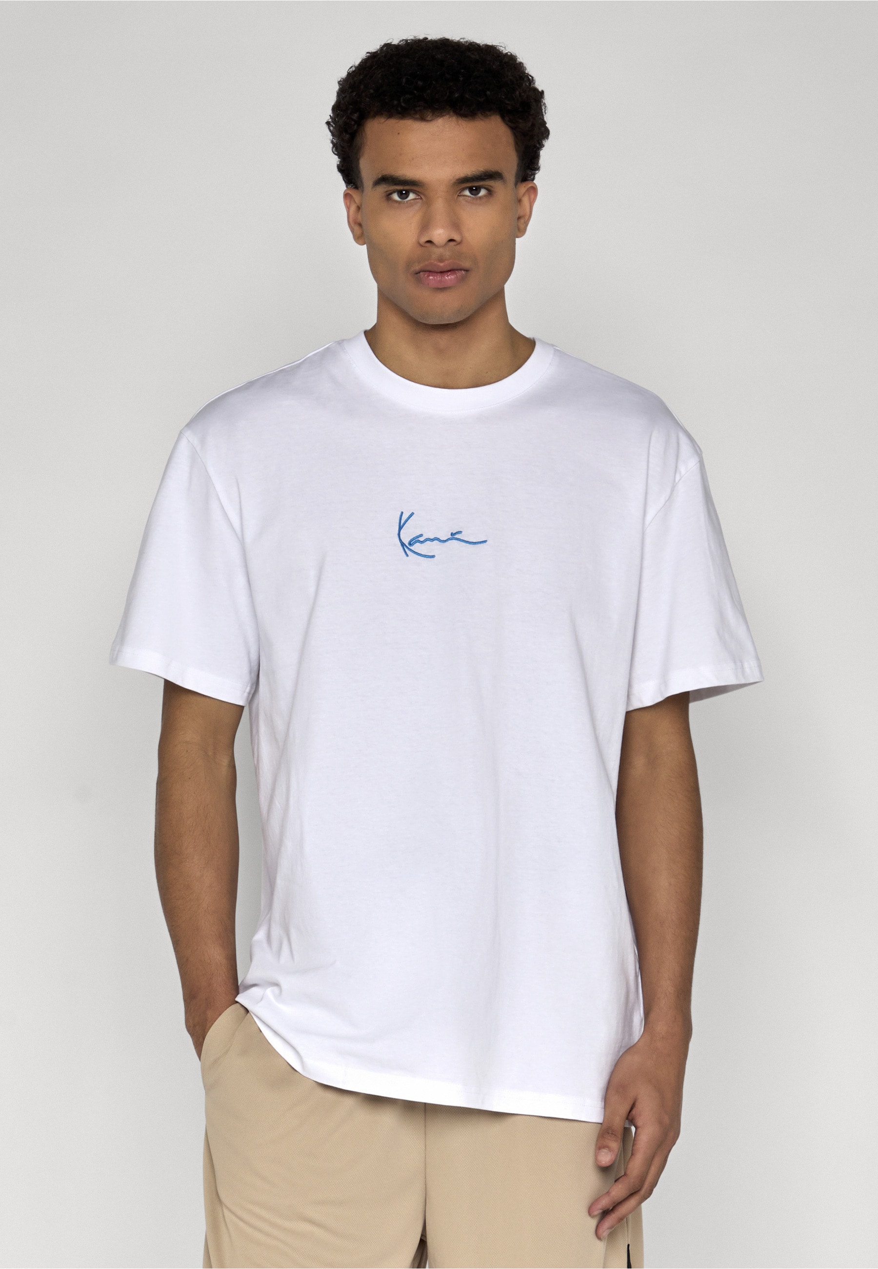 Karl Kani Kurzarmshirt »Karl Kani Herren Small Signature Blue Logo Tee white« 1 Stk.