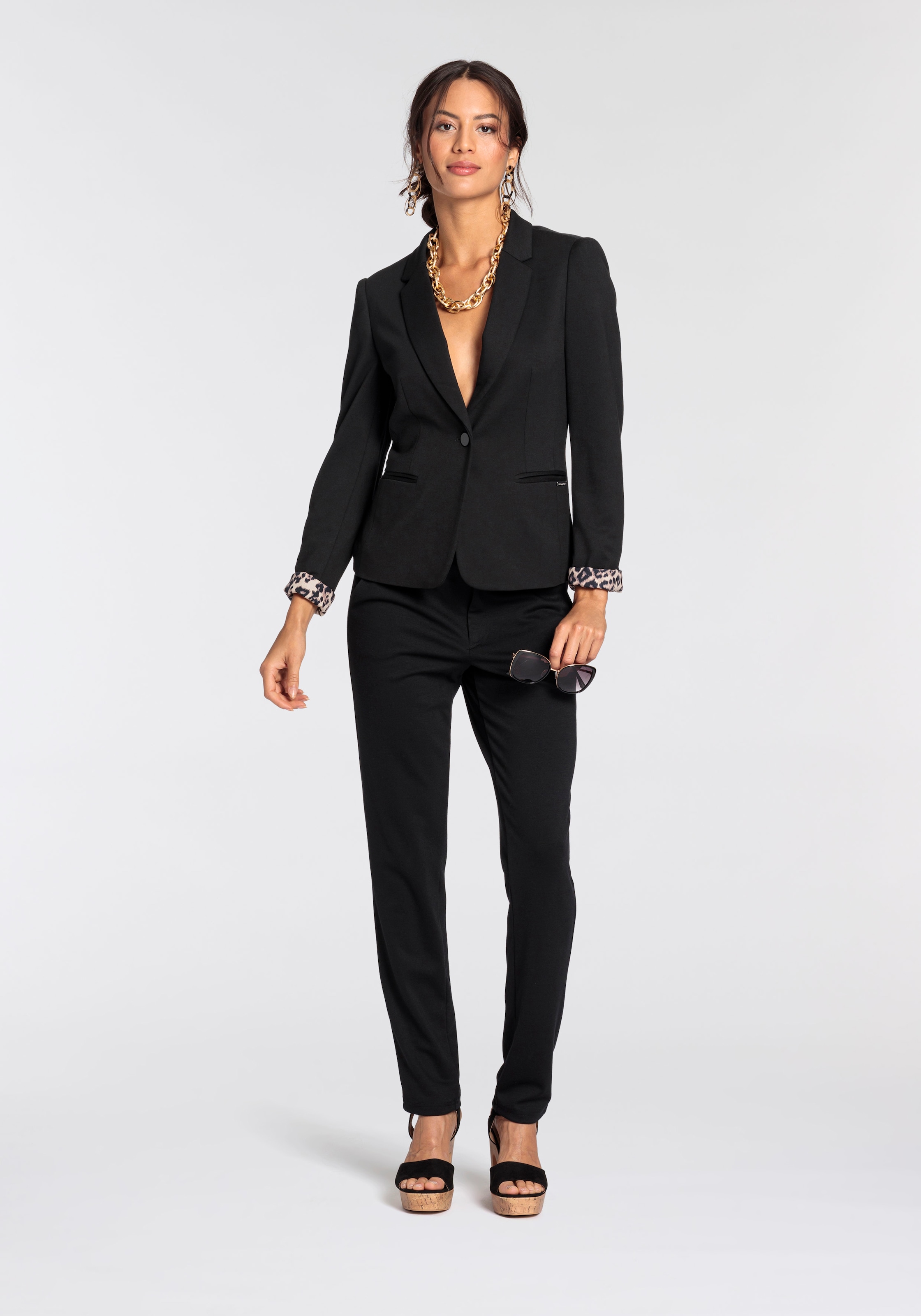 Bruno Banani Kurzblazer, Leoprint-Futter