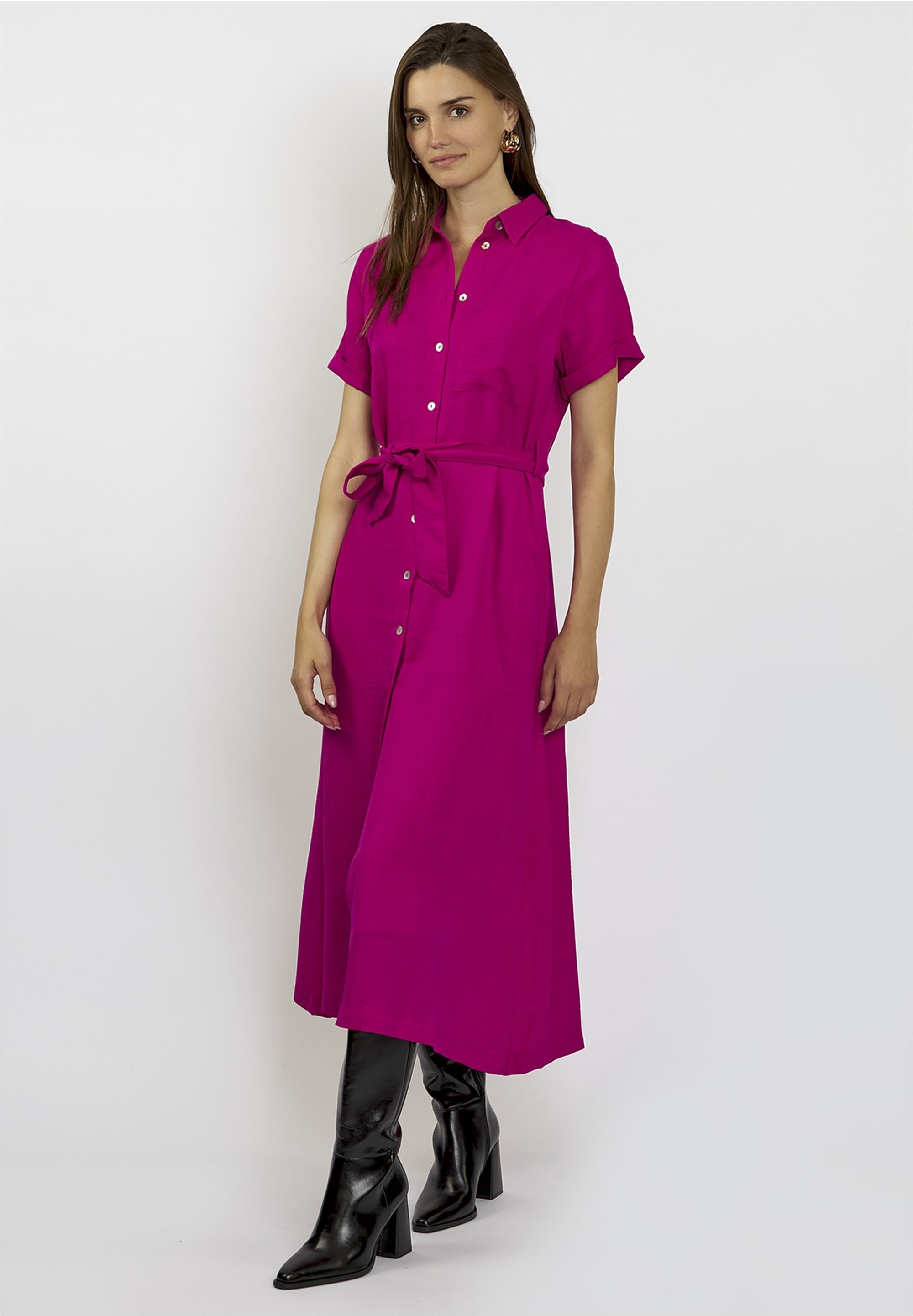 freshlions Jerseykleid »Long Button up«, mit langem Schnitt