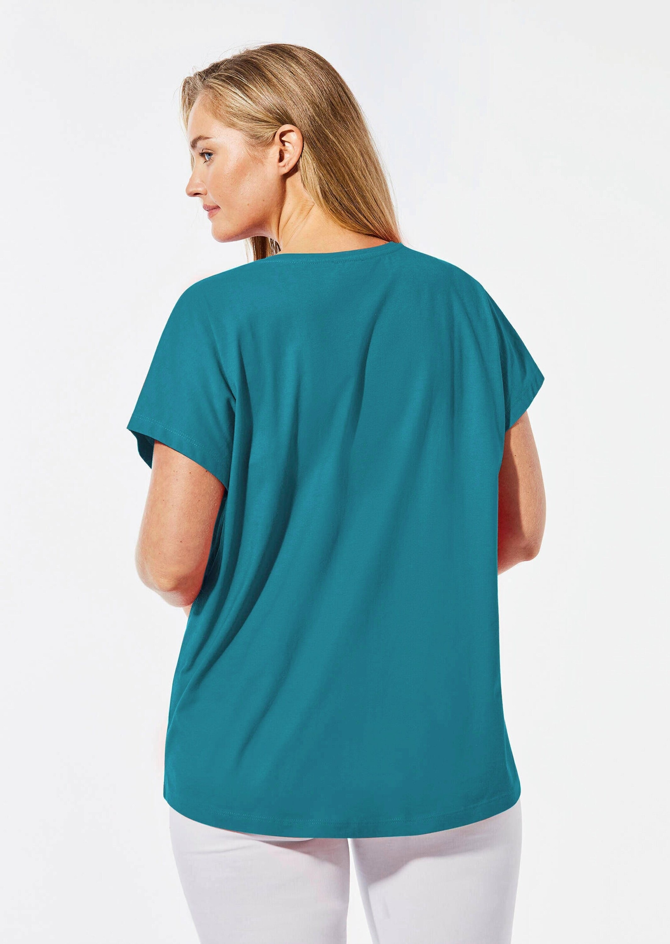 GOLDNER Kurzarmshirt »Shirt mit Rundhalsausschnitt«