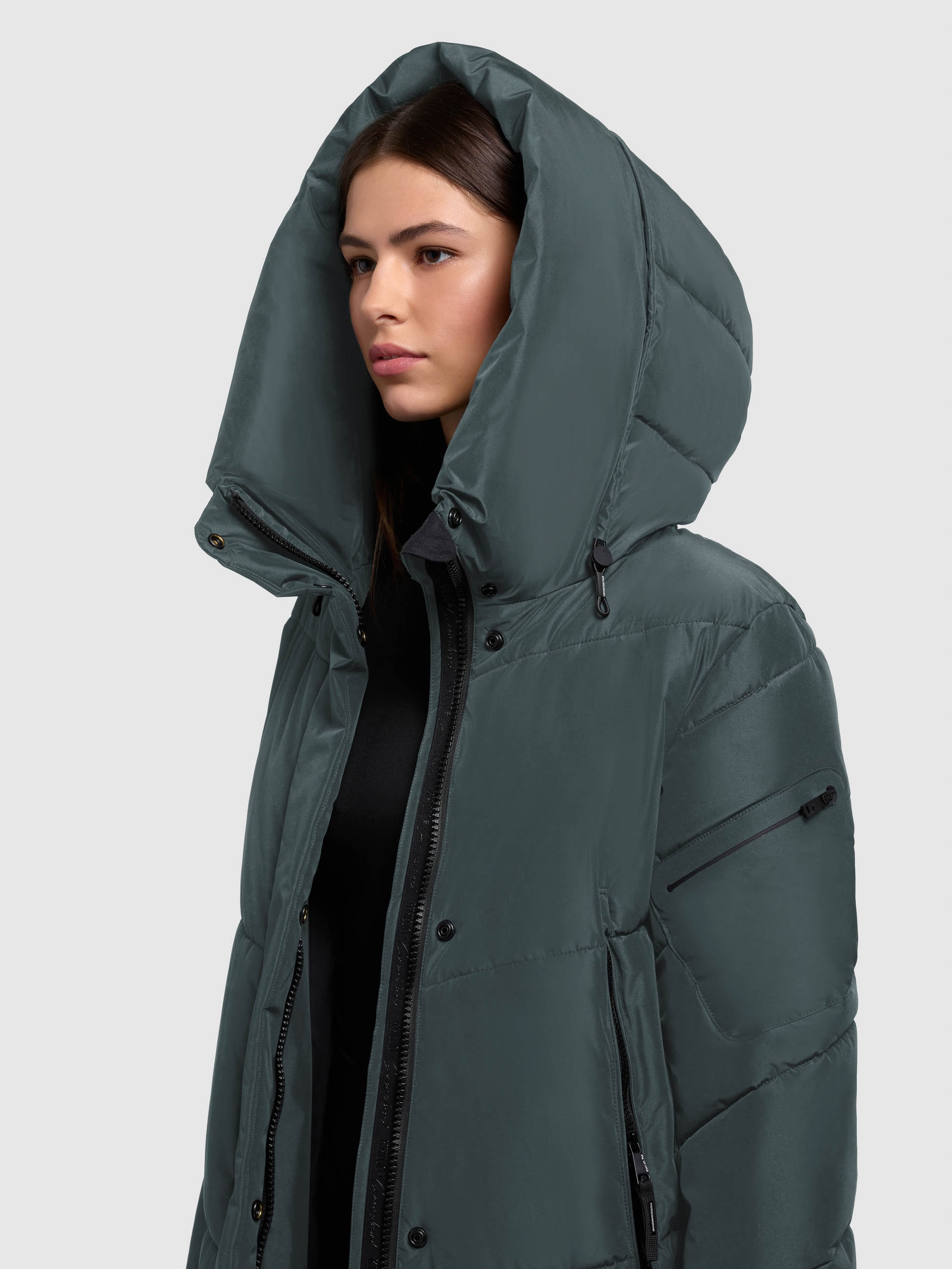 khujo Steppmantel »PULSET MATT« große Kapuze, Reißverschlusstaschen