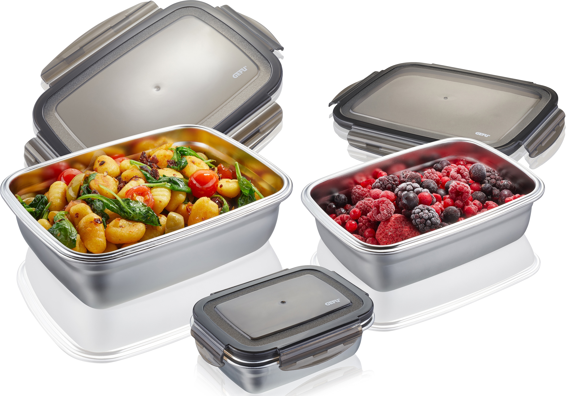 GEFU Frischhaltedose "PREPPO" Set, 3 Stk. tlg. Füllvolumen 0,4l / 1l / 1,8l günstig online kaufen