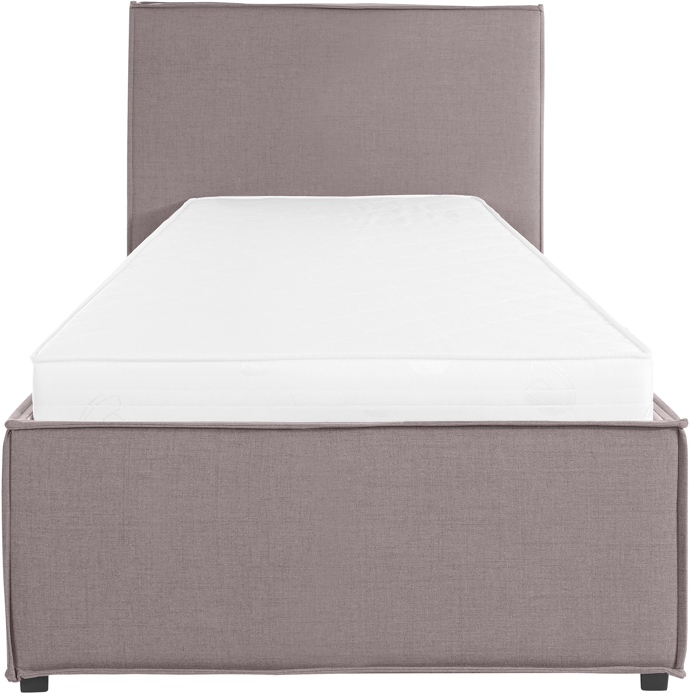 Polsterbett "Isaline", grau (hellgrau), B:133cm L:213cm, 100% Polyester, LEGER HOME BY LENA GERCKE, Betten, Polsterbett ohne Bettkasten Polsterbett, wahlweise ohne Matratze oder mit 3 Matratzenarten, Kopfteilhöhe 107 cm 8