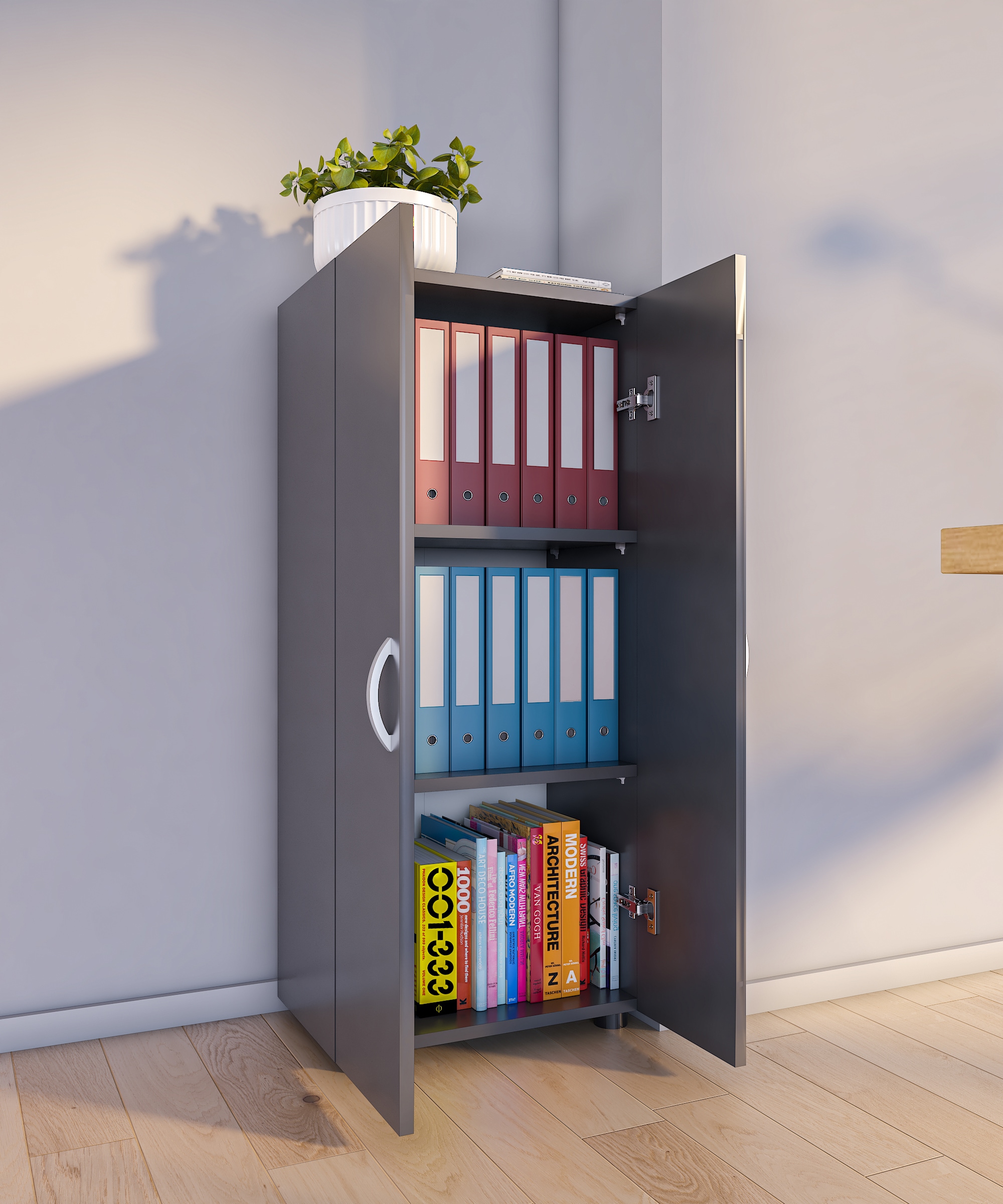 VCM Aktenschrank »Büroschrank Bücher Ordner Aktenschrank Ulas 3fach«