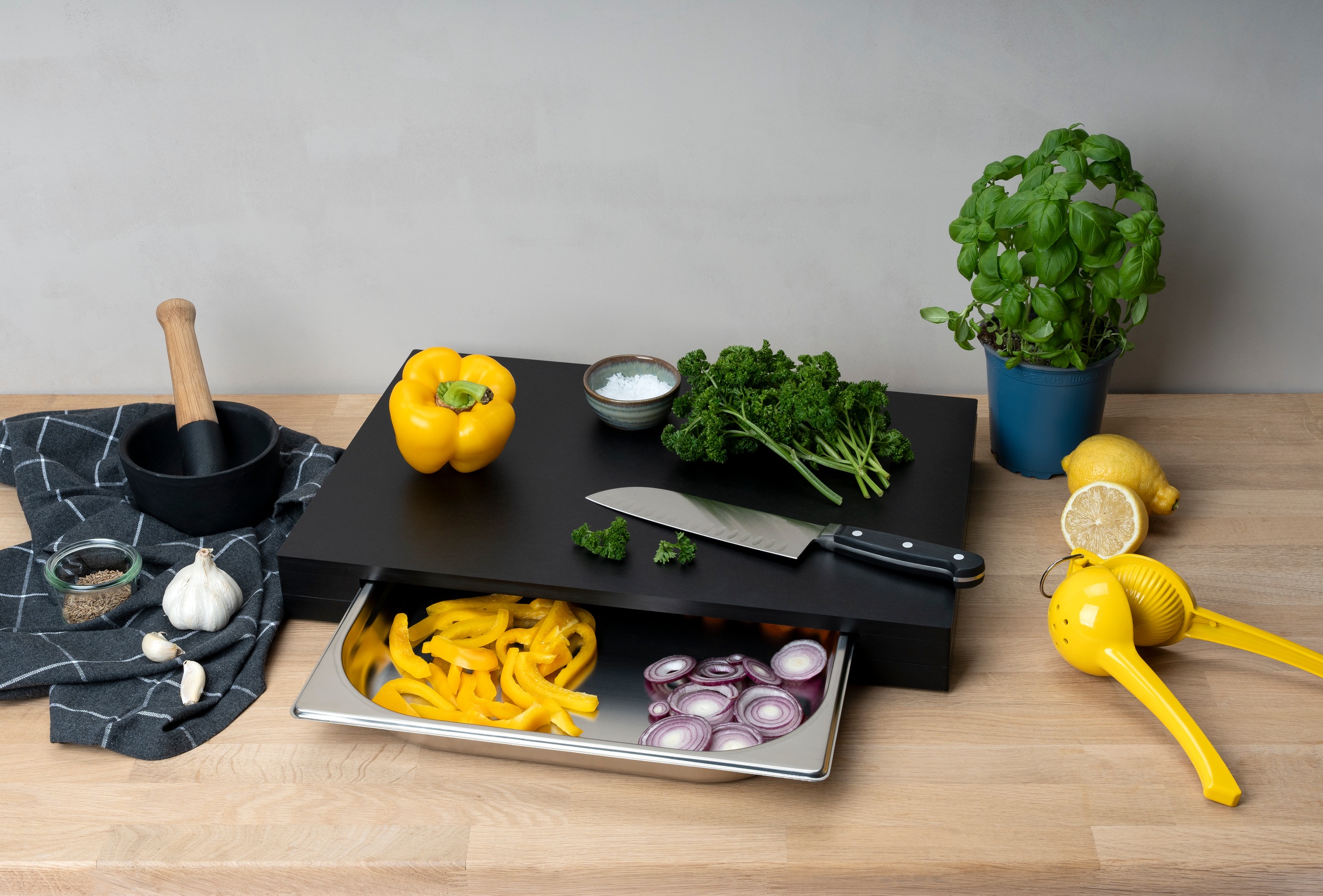 Continenta Schneidebrett "Duracore" mit Schublade günstig online kaufen