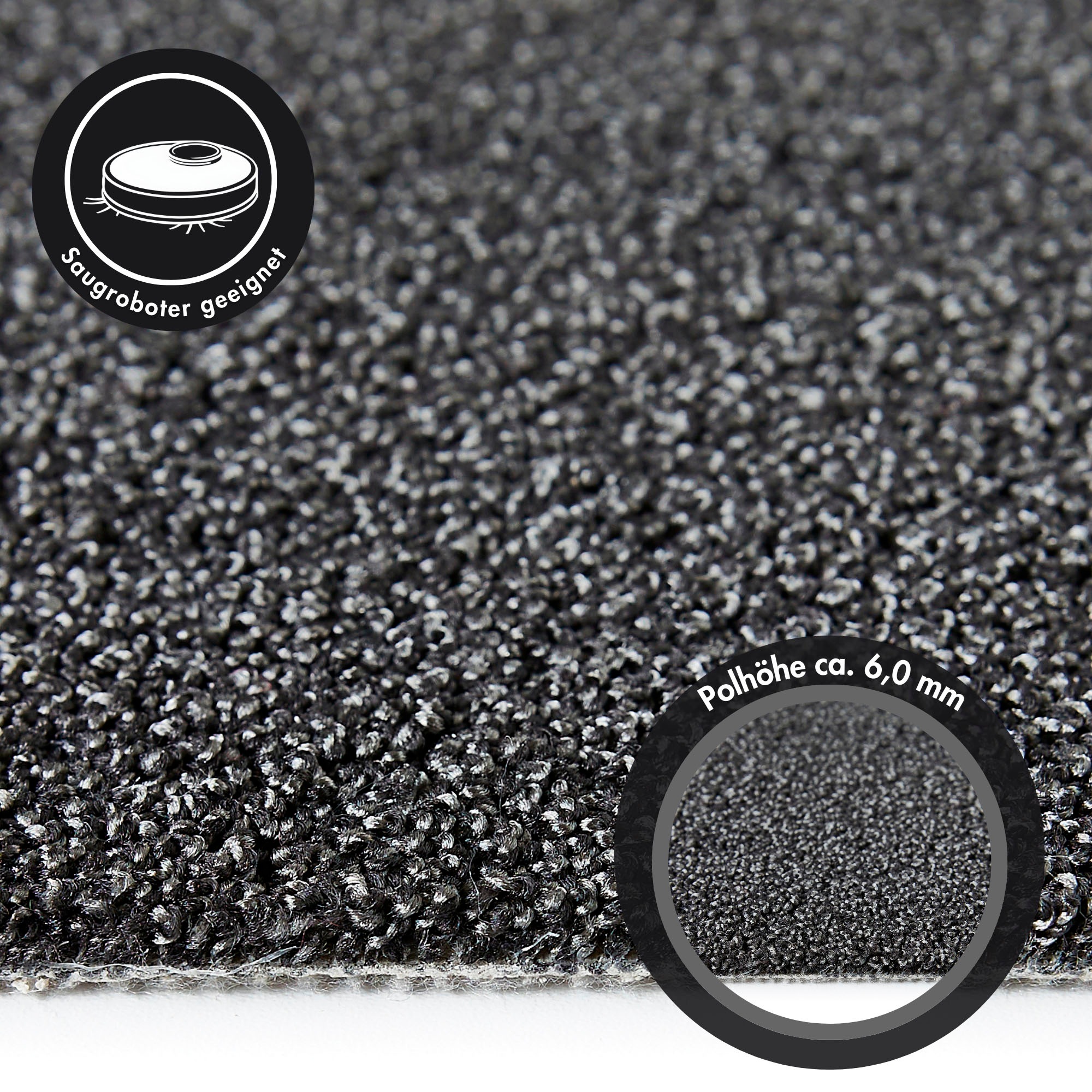 Andiamo Teppichboden »Rubinoy, Schlinge, Made in Belgium«, rechteckig, 0,8 mm Höhe, Breite 400 cm oder 500 cm, Wohnzimmer, strapazierfähig & robust