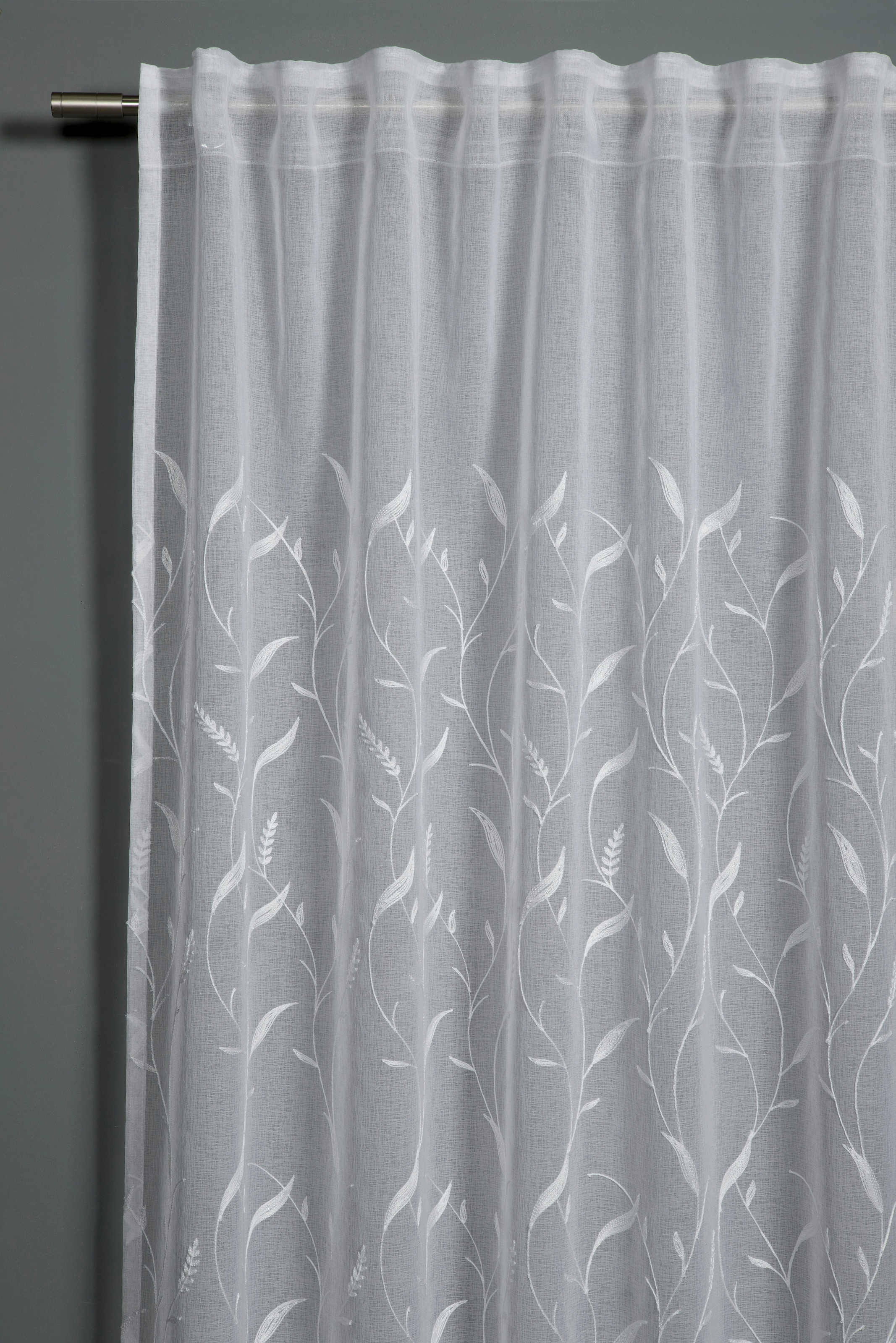 Gardine »Schal Dolly-Voile Ranke«, (1 St.), mit Gardinenband und verdeckten Schlaufen