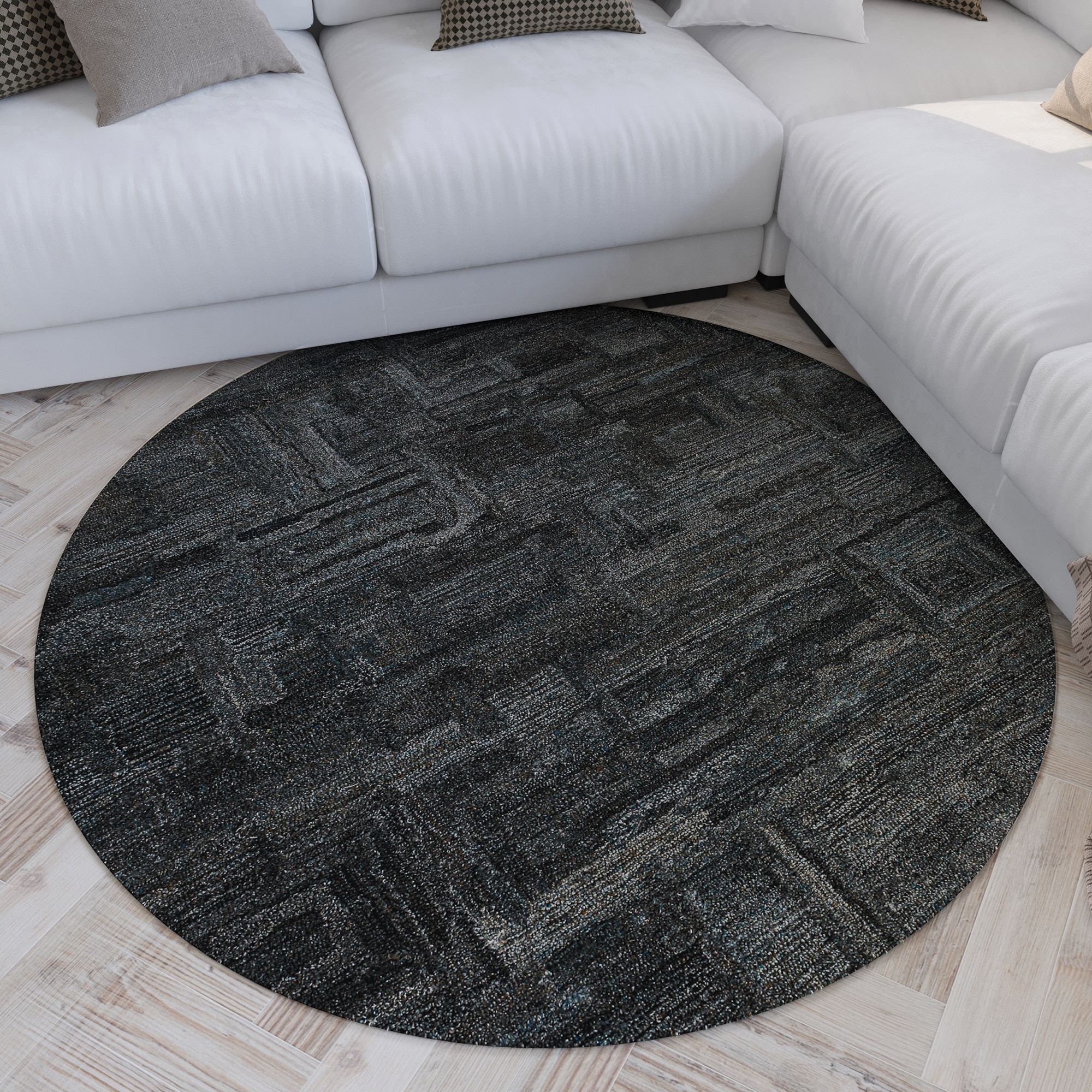 Wecon home Teppich "Hamptons FORTYTWO" rund 15 mm Höhe Kurzflor, Wohnzimmer, Schlafzimmer, elegant, geometrisches Design