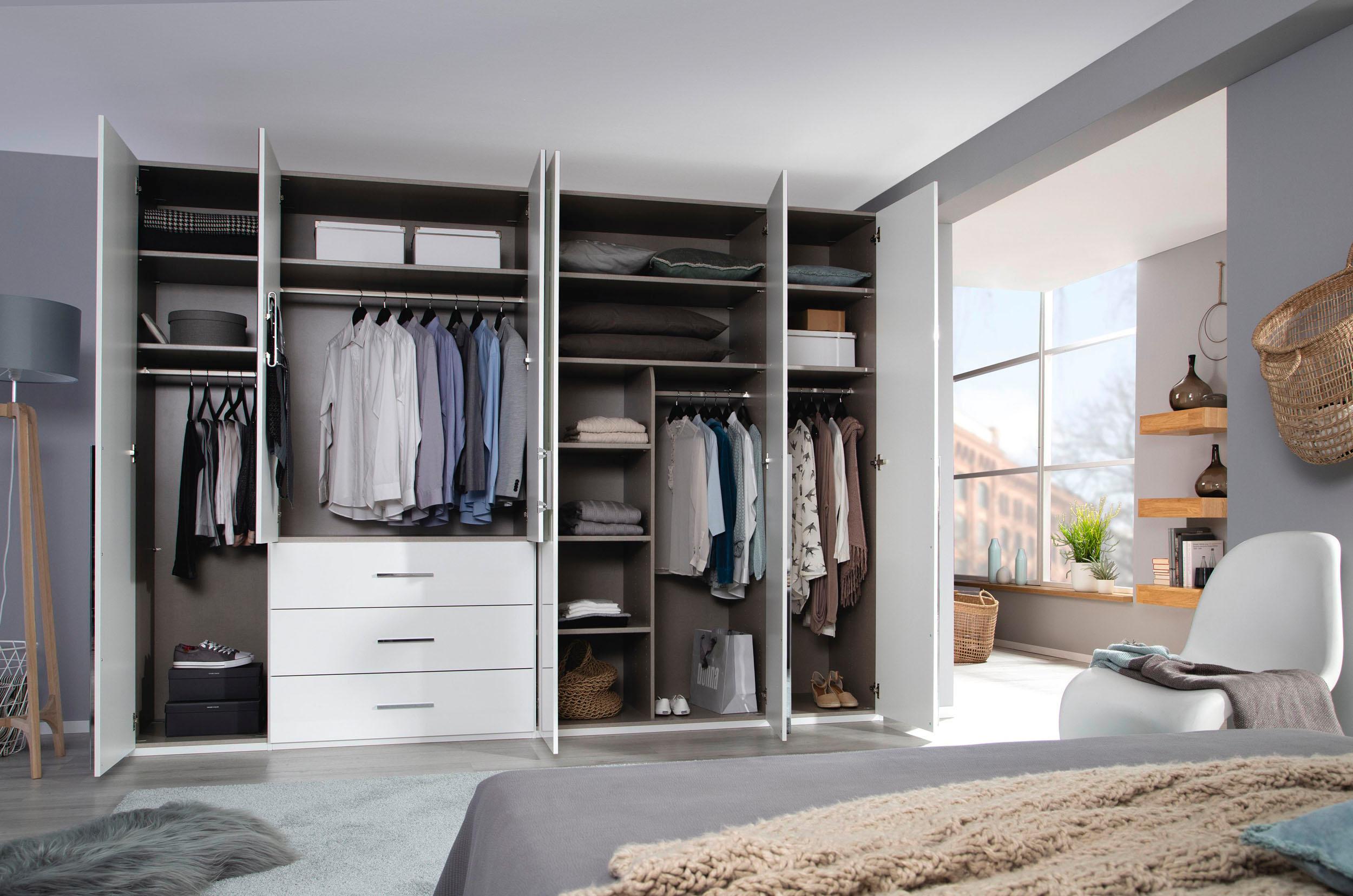 rauch Drehtürenschrank "Kleiderschrank Schrank Garderobe Wäscheschrank MONTCLAR" in den Breiten 201/251/301 cm, inkl. SOFT-CLOSE-FUNKTION, mit Schubkästen und Spiegel, inkl. Wäscheeinteilung MADE IN GERMANY