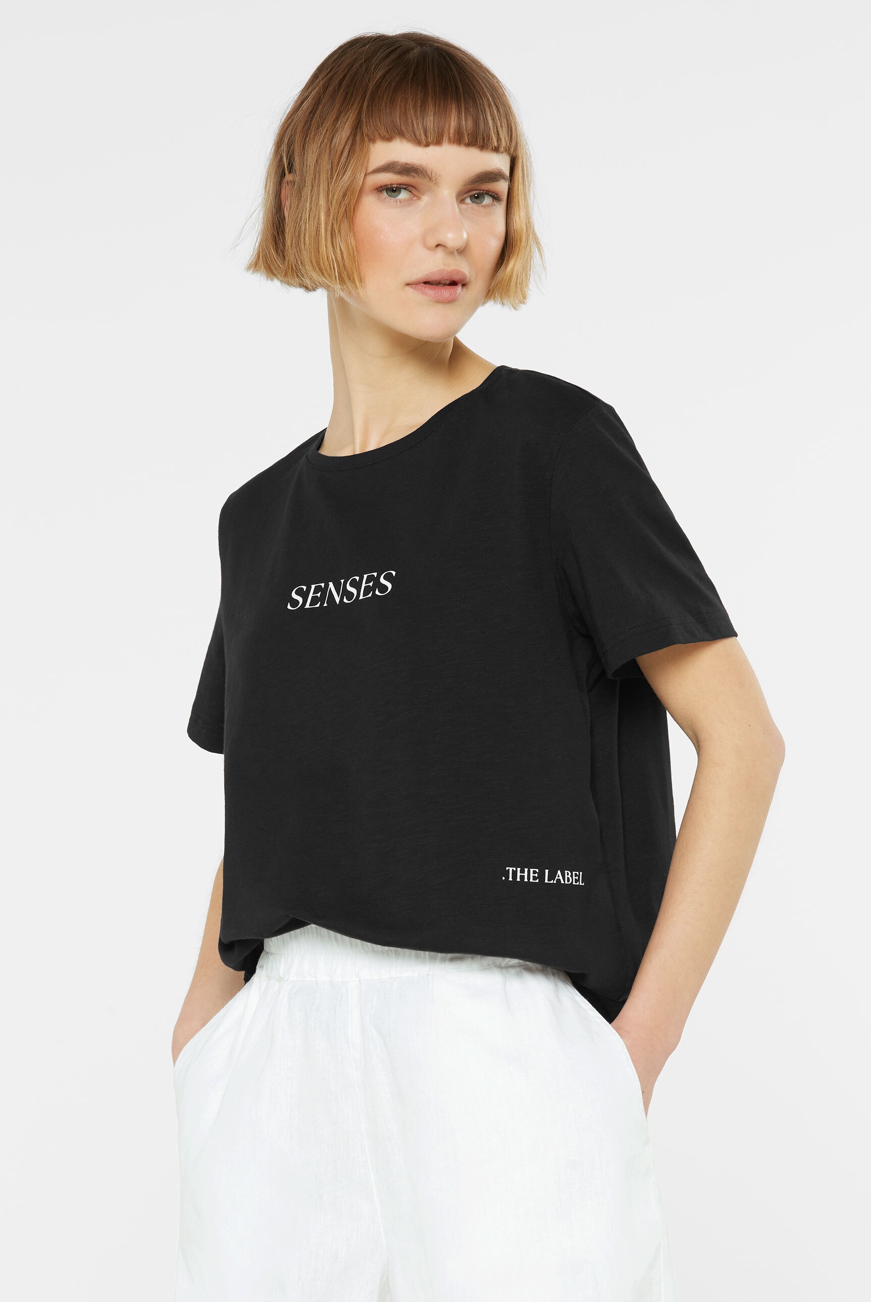 SENSES.THE LABEL Rundhalsshirt aus Baumwolle
