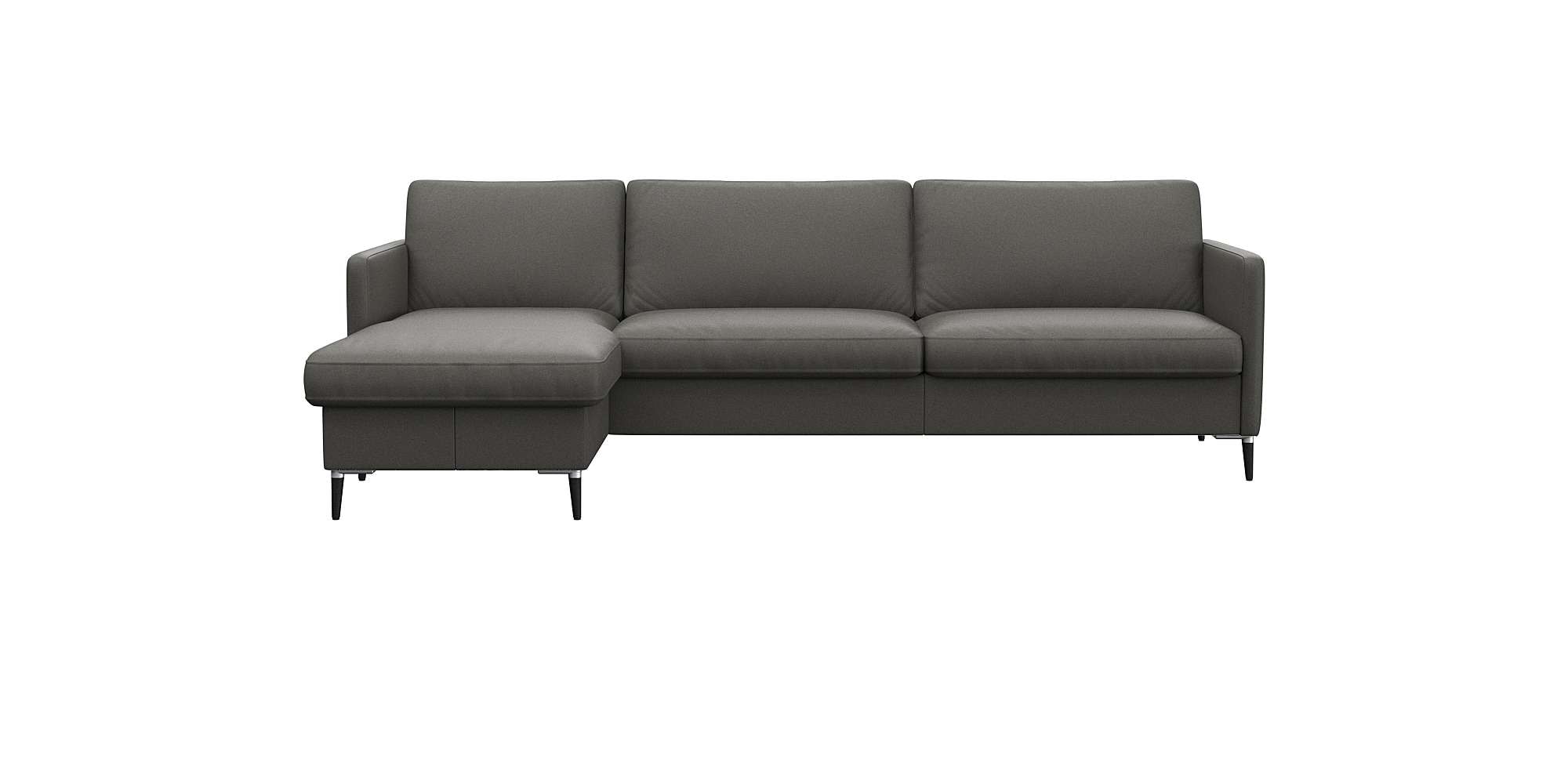 FLEXLUX Ecksofa "Fiore, L-Form" schmale Armlehnen, Kaltschaum, Füße Alu+schwarz