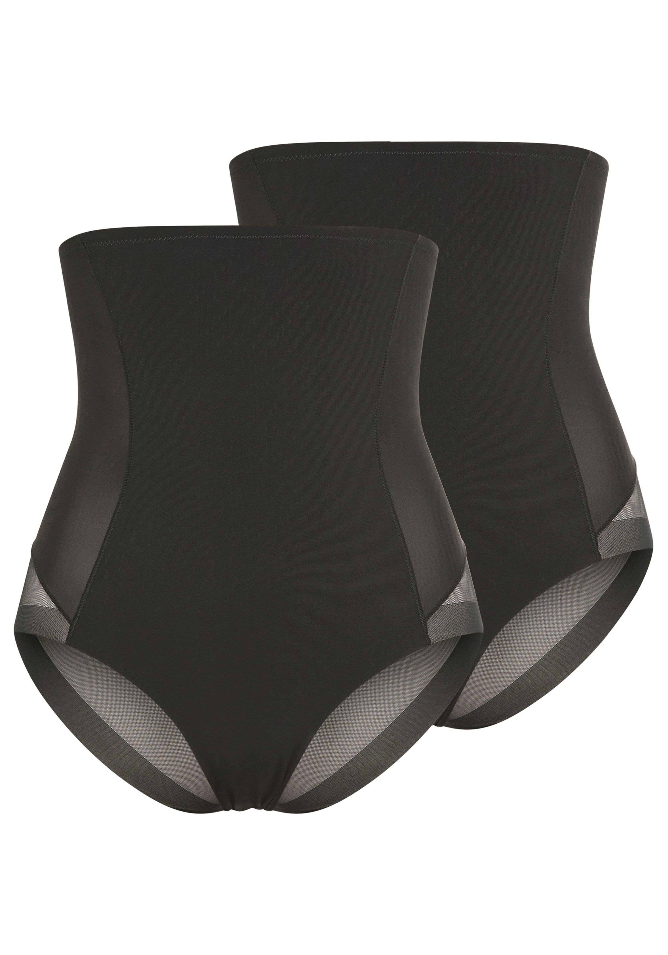 Ysabel Mora High-Waist-Panty 2erPack, Hoch Geschnitten, Elastisch, Starker Shape-Effekt, Tüll