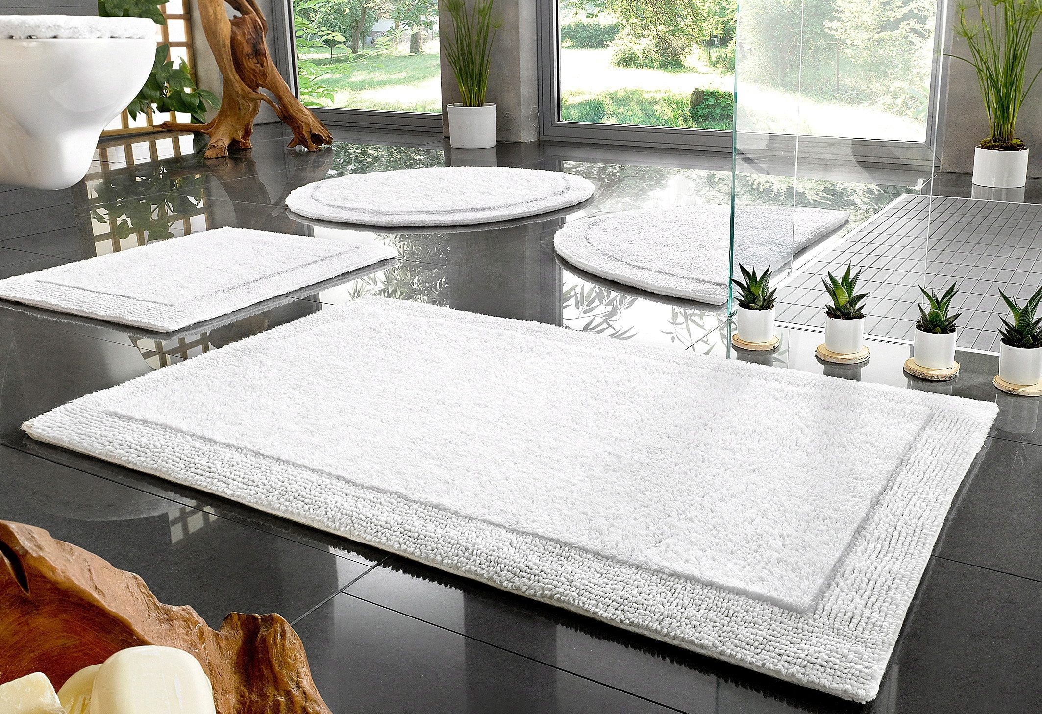 my home Badematte "Kapra, Badvorleger, Badezimmer Teppich" Höhe 14 mm beids günstig online kaufen