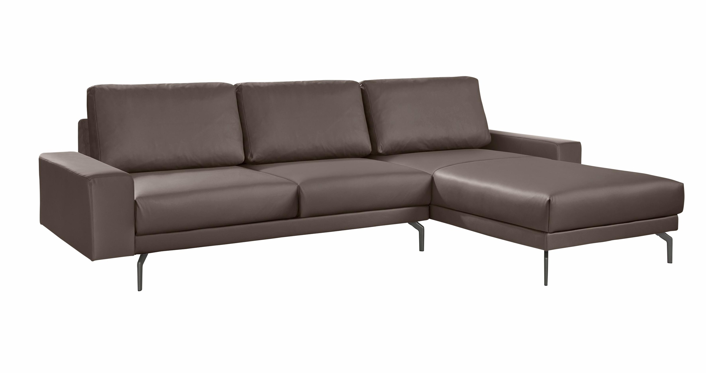 hülsta sofa Ecksofa »hs.450«, Armlehne breit und niedrig, Alugussfüße in umbragrau, Breite 274 cm