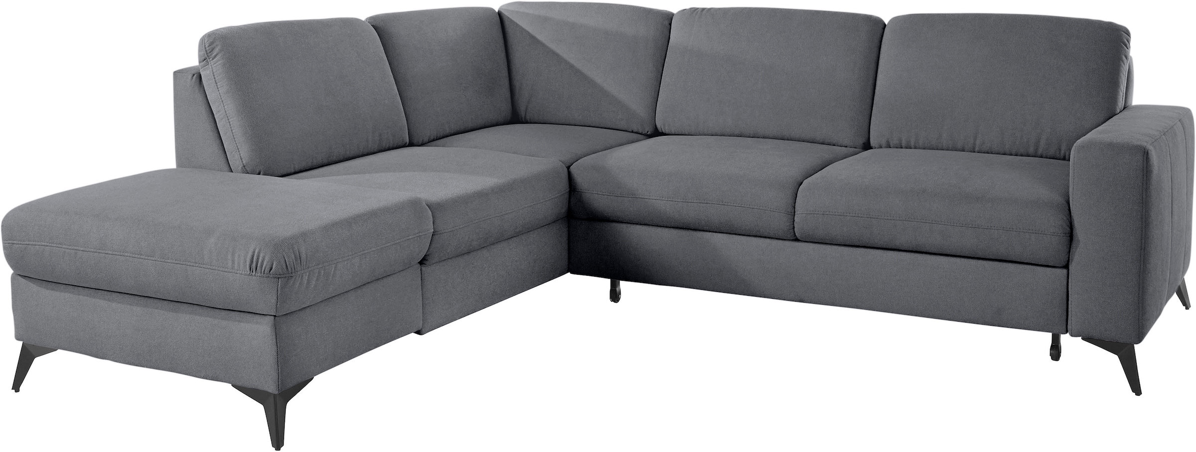 Places of Style Ecksofa »Lolland L-Form«, Wahlweise mit Bettfunktion und Stauraum, auch mit abwischbarem Bezug