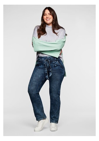 Sheego Gerade Jeans »Jeans«, (mit Gürtel), im Moonwashed-Look kaufen